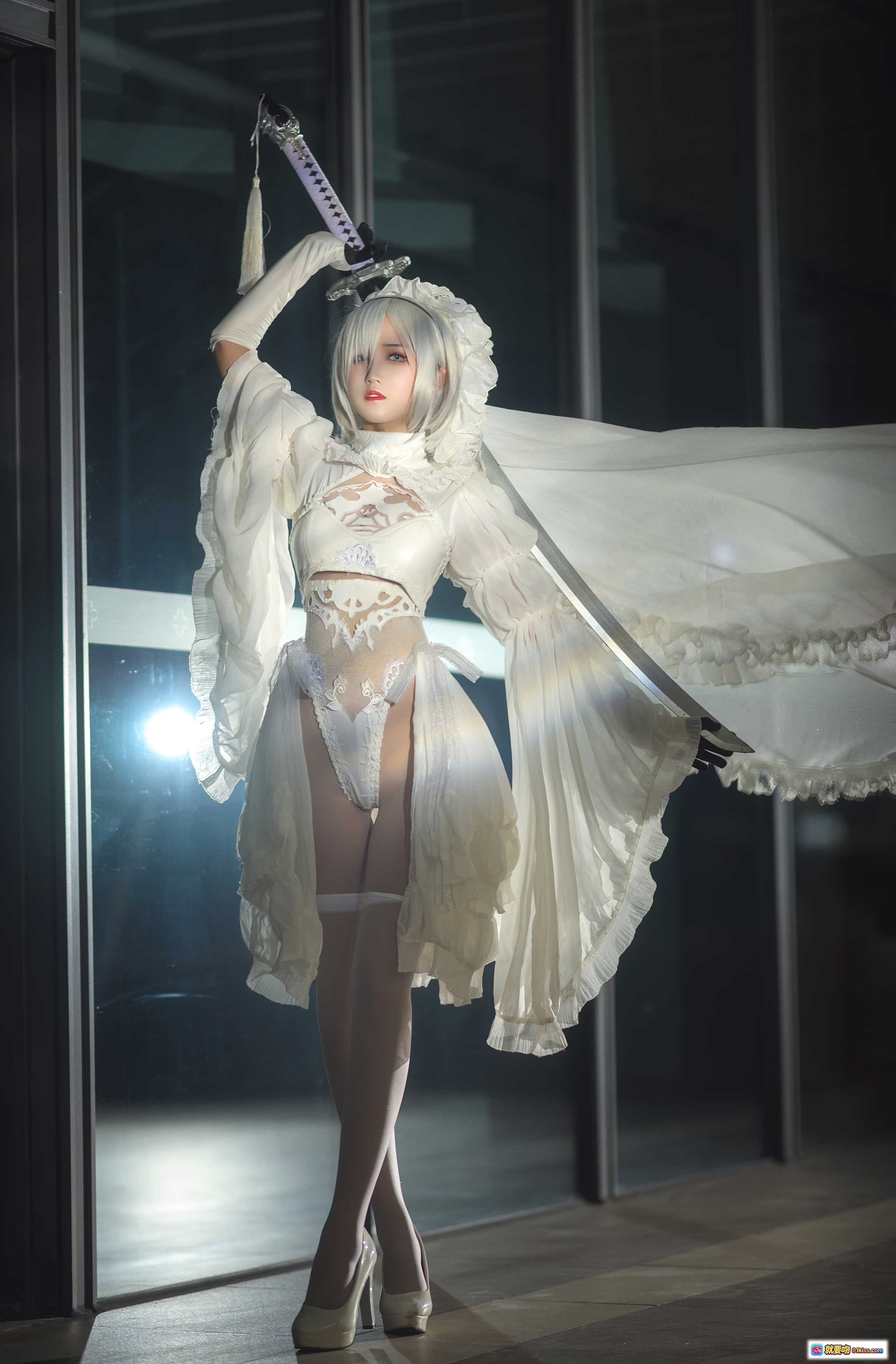 图片[2] - 三度_69 NO.047 2B自拍 Cosplay 白色蕾丝裙 优雅姿态 高清写真 27P 324MB 精美收藏 - 就要吻