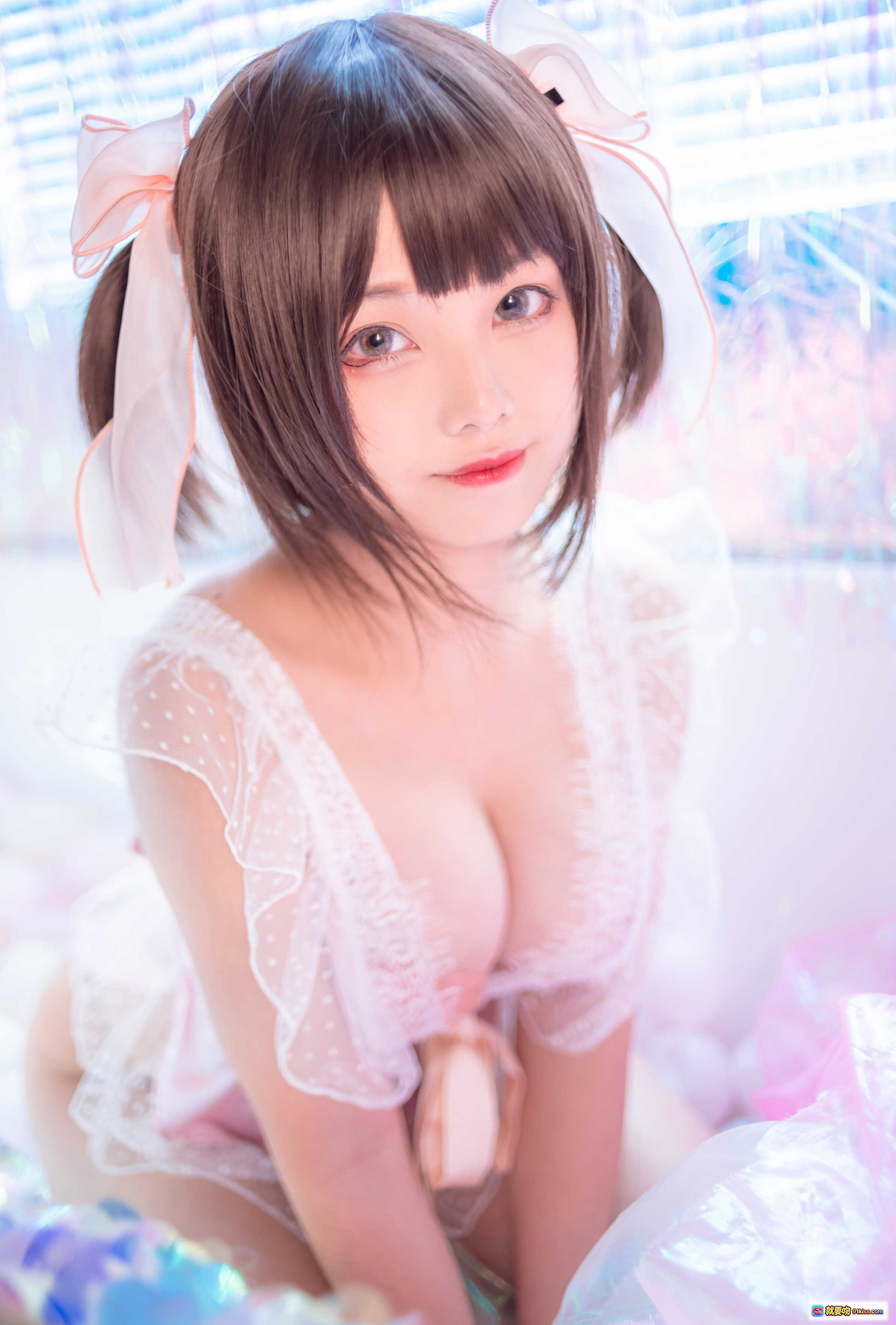 图片[3] - 蜜汁猫裘NO.002粉色私房写真 甜美少女蕾丝内衣梦幻背景14P高清图集 - 就要吻