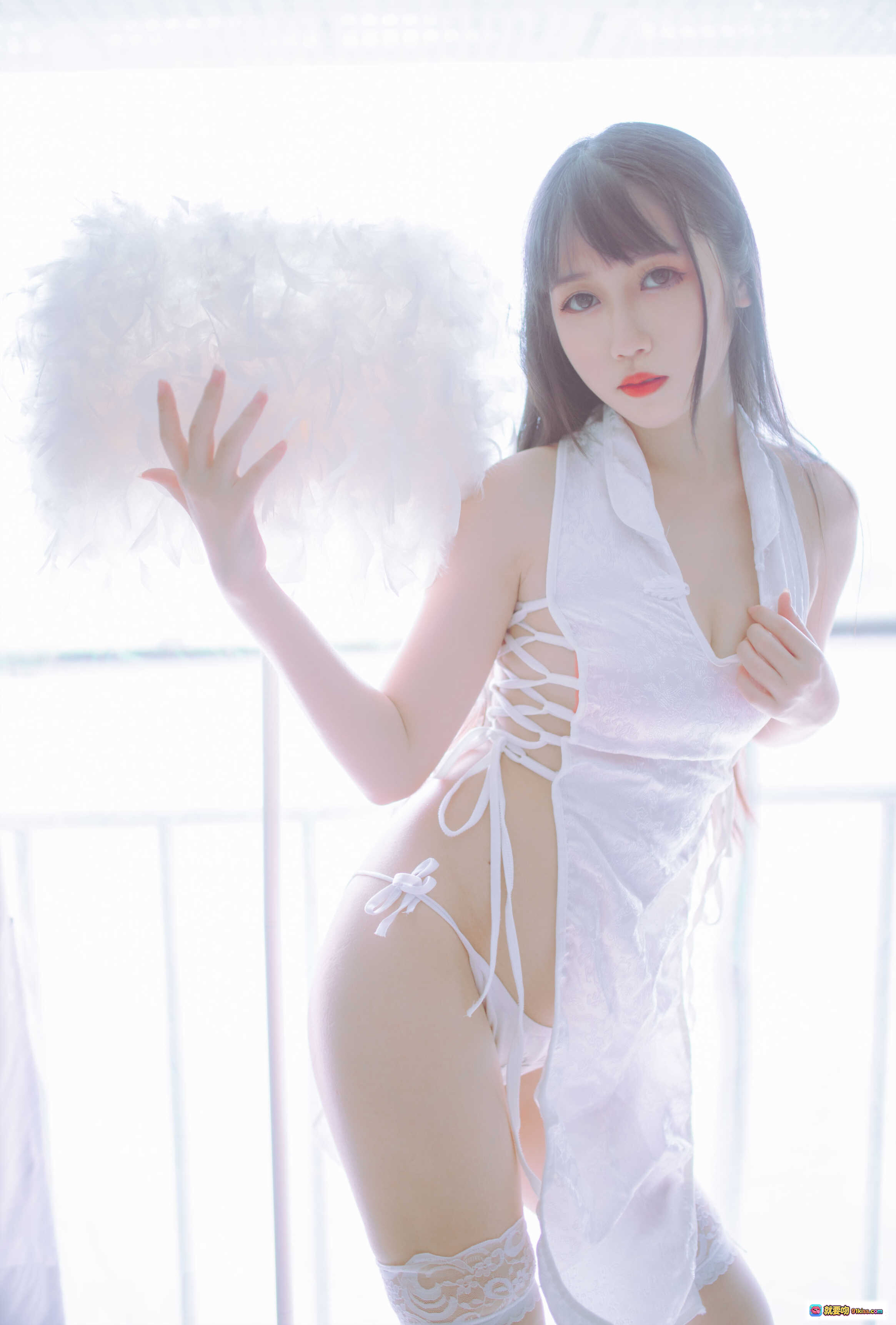 图片[4] - 不呆猫×抖娘黑白旗袍双子写真 41P高清单品性感优雅少女风室内光影大片 - 就要吻