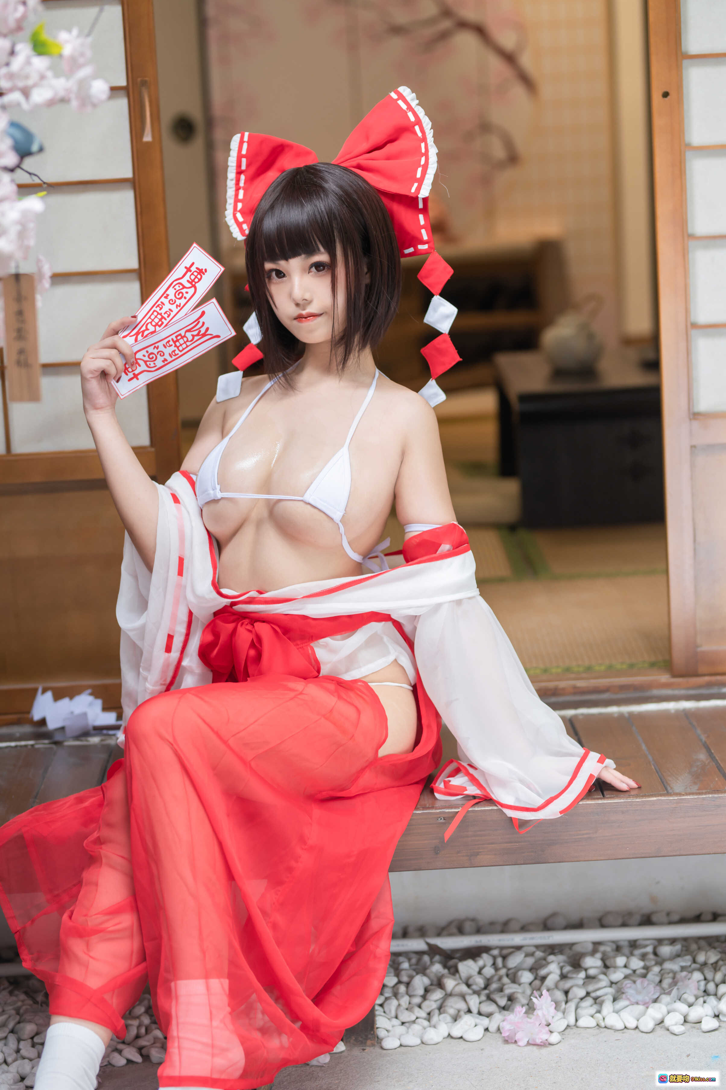 图片[8] - 蜜汁猫裘NO.043透明巫女姐姐写真 61P高清美图 红白和风cosplay 甜美短发少女 日式神社背景 优雅性感造型 - 就要吻