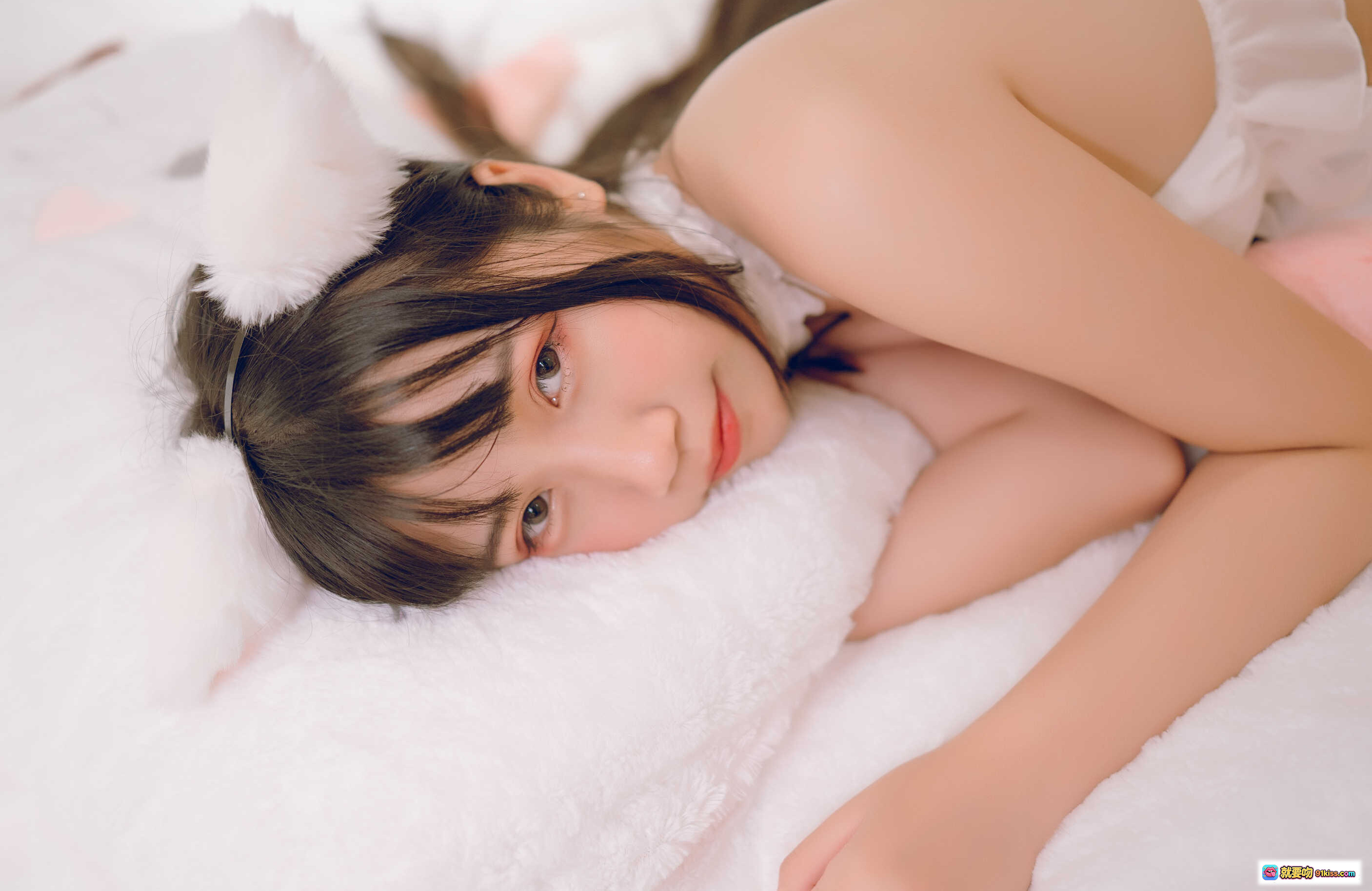 图片[5] - 不呆猫狐狸写真NO.007 | 白色蕾丝猫耳少女 | 甜美私房摄影 | 26P高清图集 | 萝莉风居家摆拍 - 就要吻