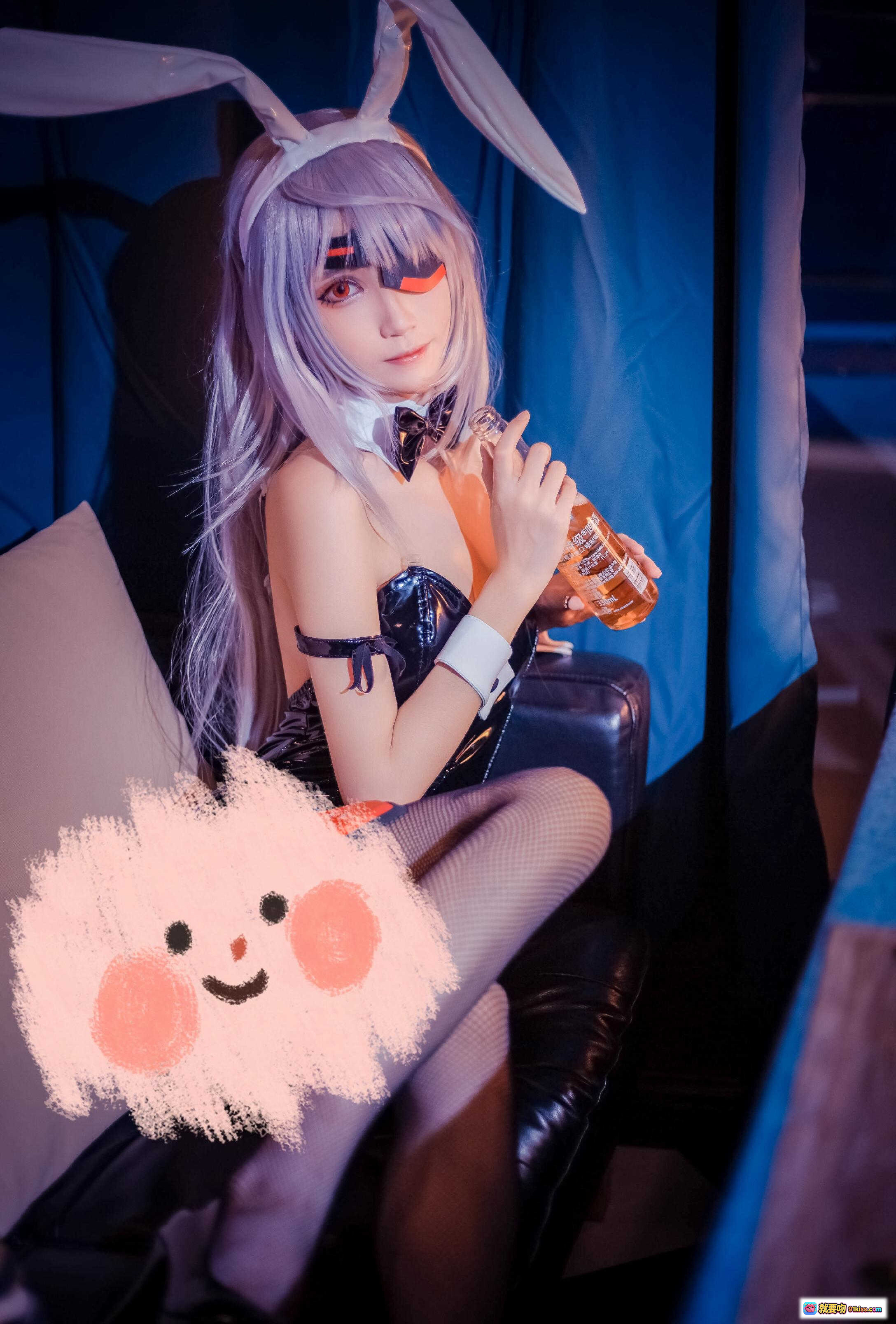图片[6] - 妖君白研COS拉芙拉·布迪威伊｜IS无限期斯特拉托斯兔耳银发眼罩女仆装Cosplay写真 - 就要吻