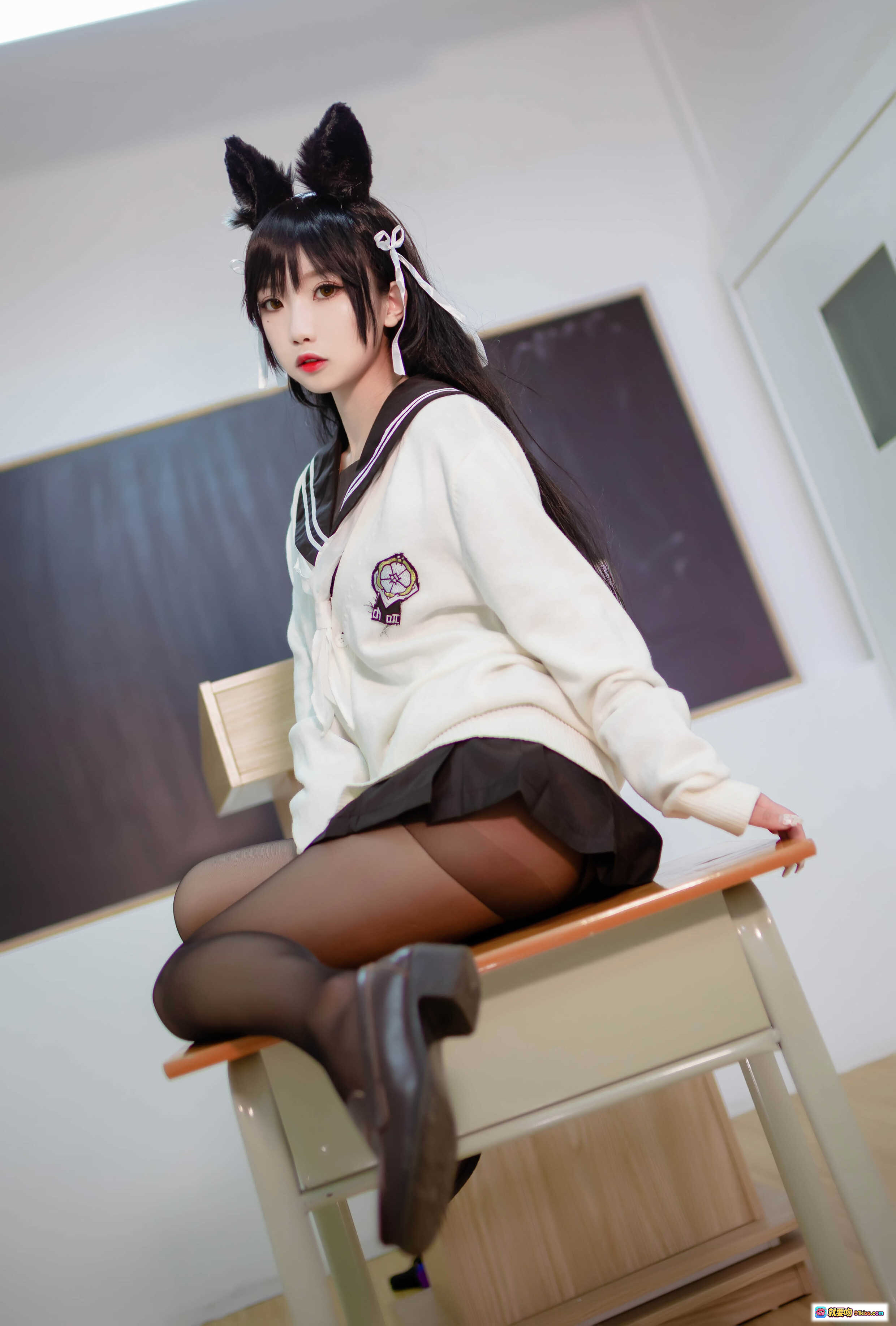 图片[3] - 鬼畜瑶NO.015 JK制服写真 22P高清美图 学院风兔耳少女教室摆拍 甜美可爱风格 - 就要吻