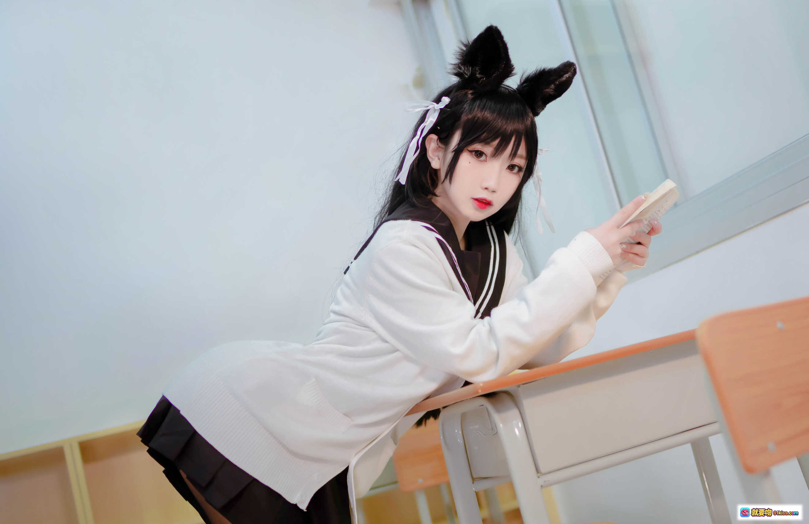 图片[1] - 鬼畜瑶NO.015 JK制服写真 22P高清美图 学院风兔耳少女教室摆拍 甜美可爱风格 - 就要吻