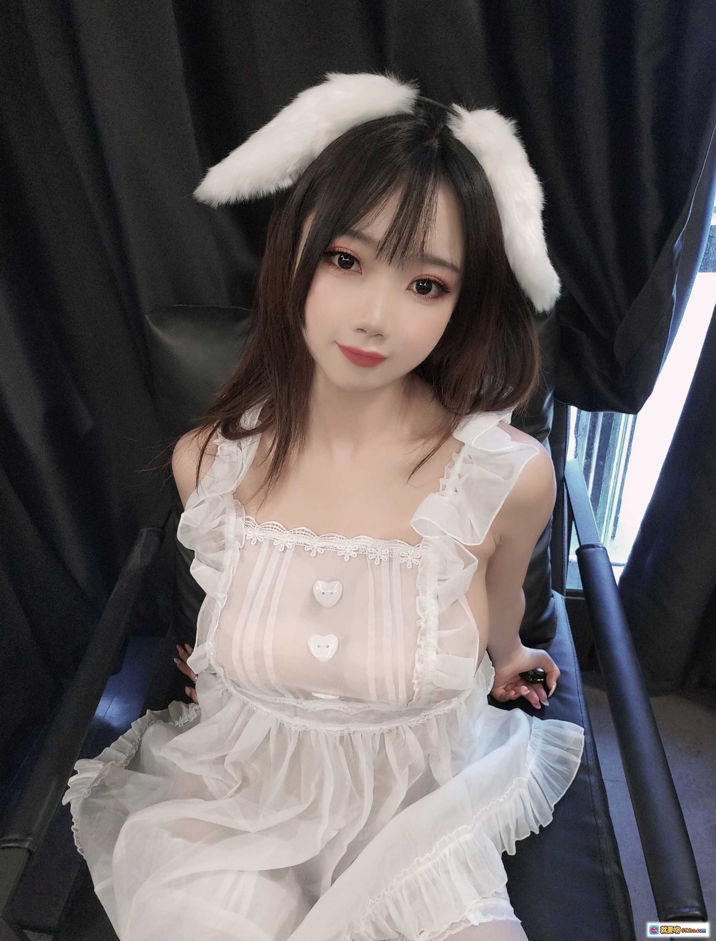 图片[8] - 鬼畜瑶NO.043小羊围裙写真｜白色兔耳蕾丝裙少女风甜美性感私房照50P高清图集 - 就要吻