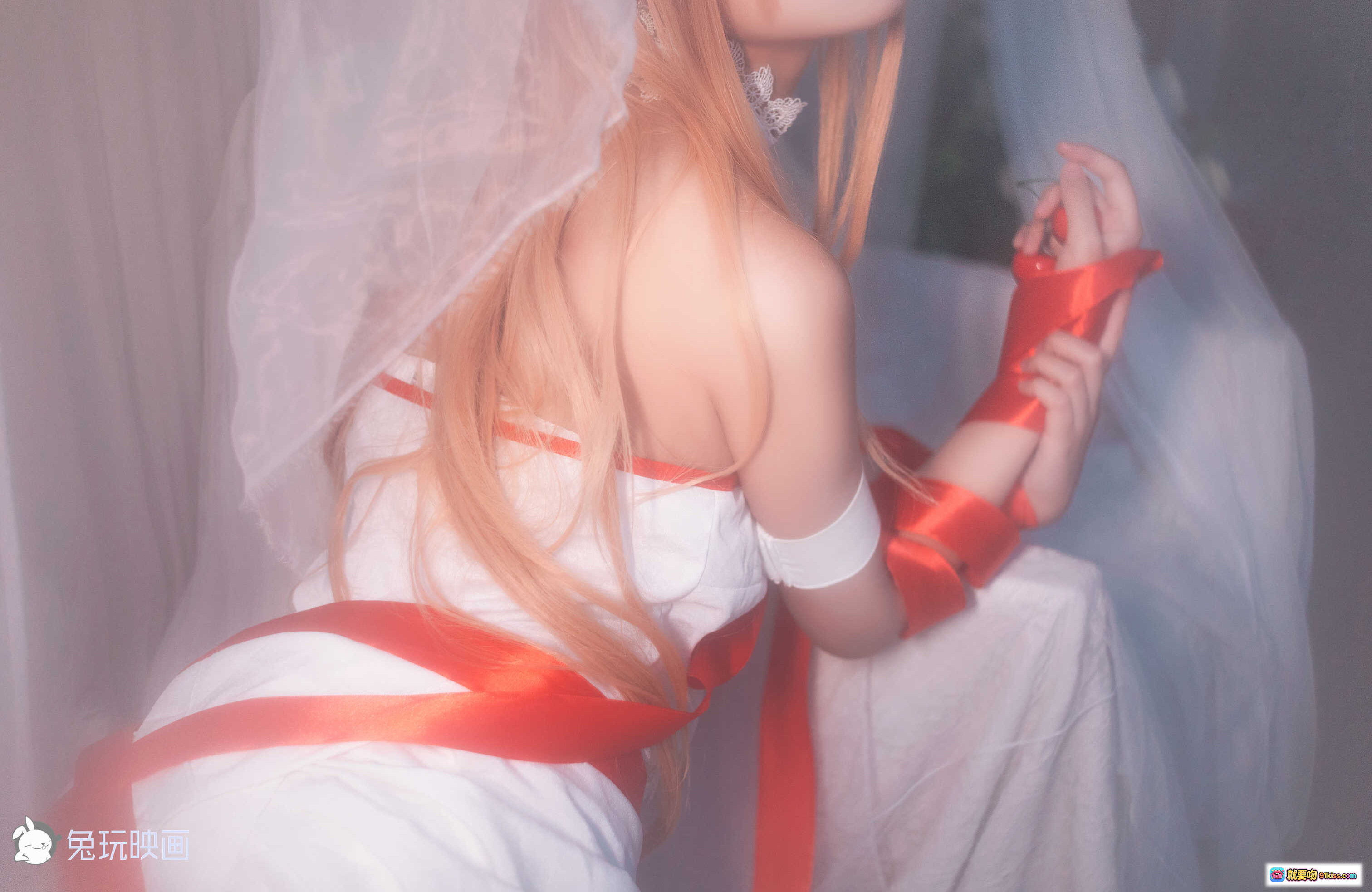 图片[10] - 囚禁亚丝娜写真集40P柔美白纱蕾丝腿环少女私房摄影高清图集 - 就要吻