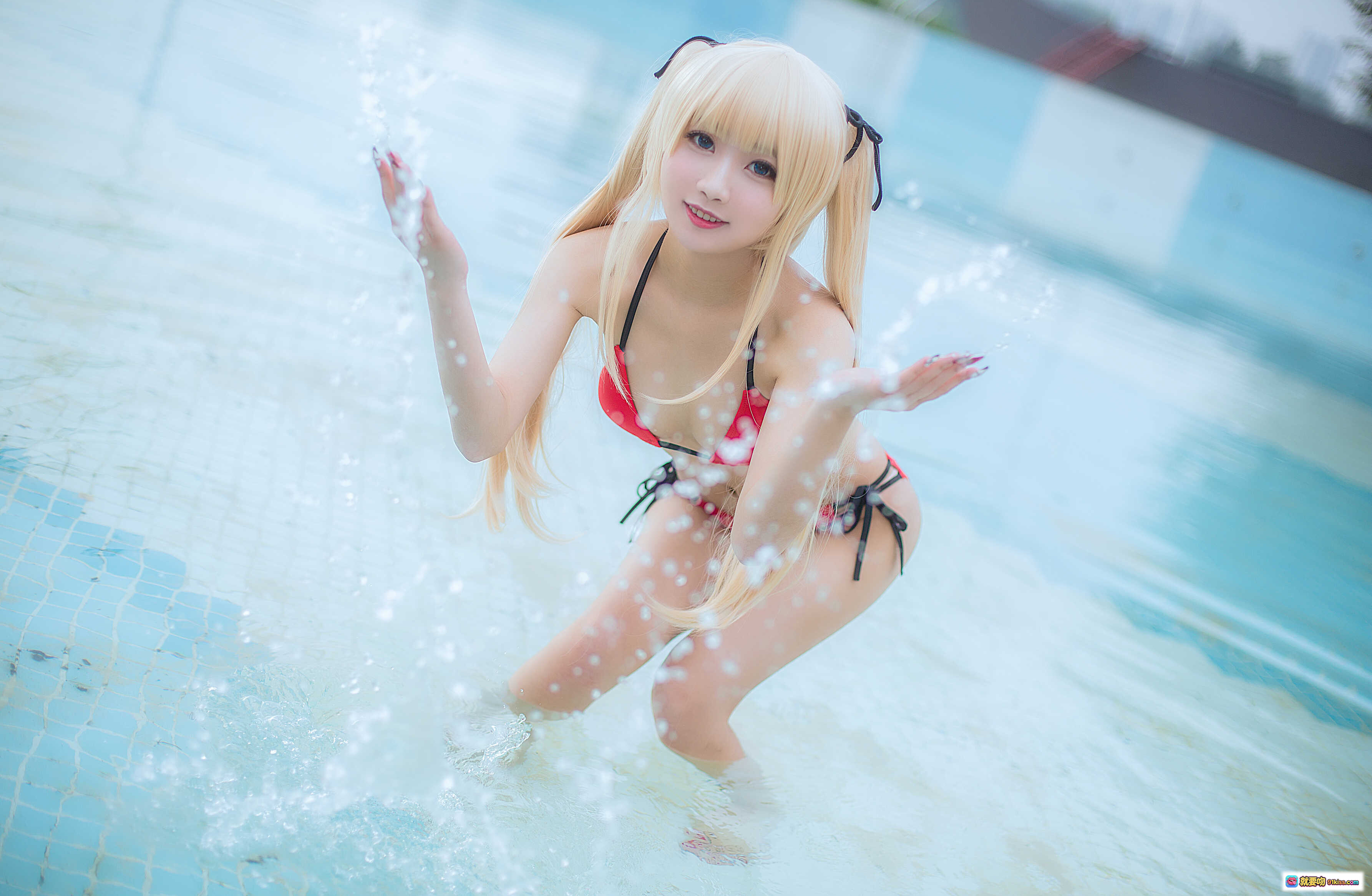 图片[4] - 鬼畜瑶NO.012水着写真 红色比基尼海边性感美臀特写 15P高清图集 - 就要吻