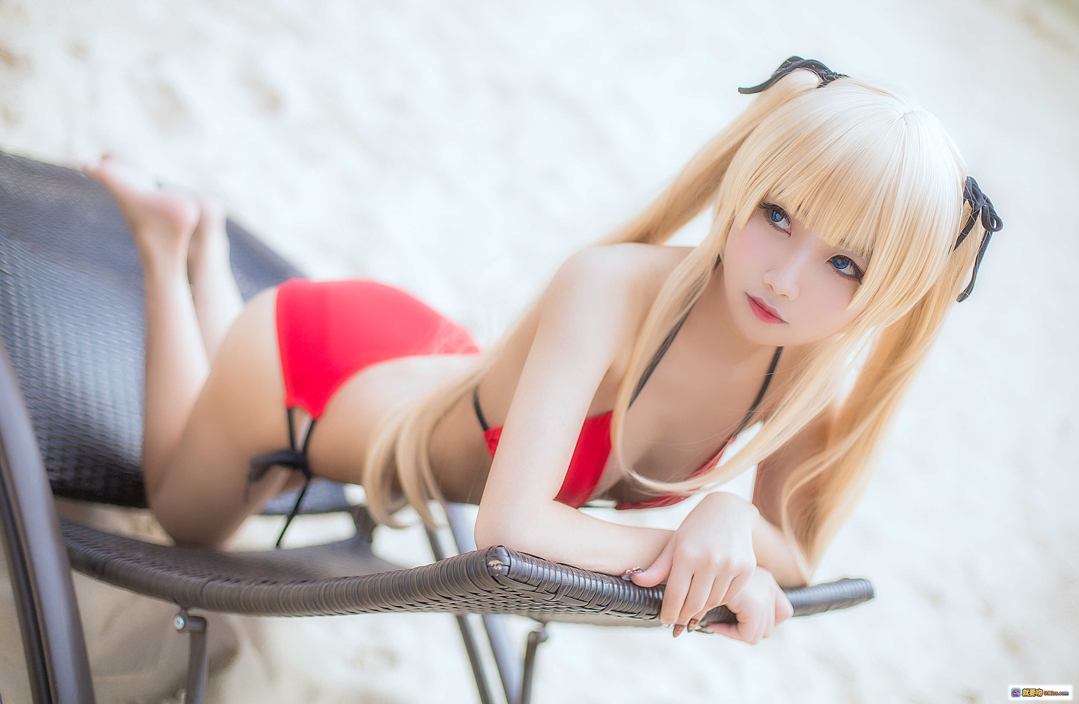 图片[10] - 鬼畜瑶NO.012水着写真 红色比基尼海边性感美臀特写 15P高清图集 - 就要吻