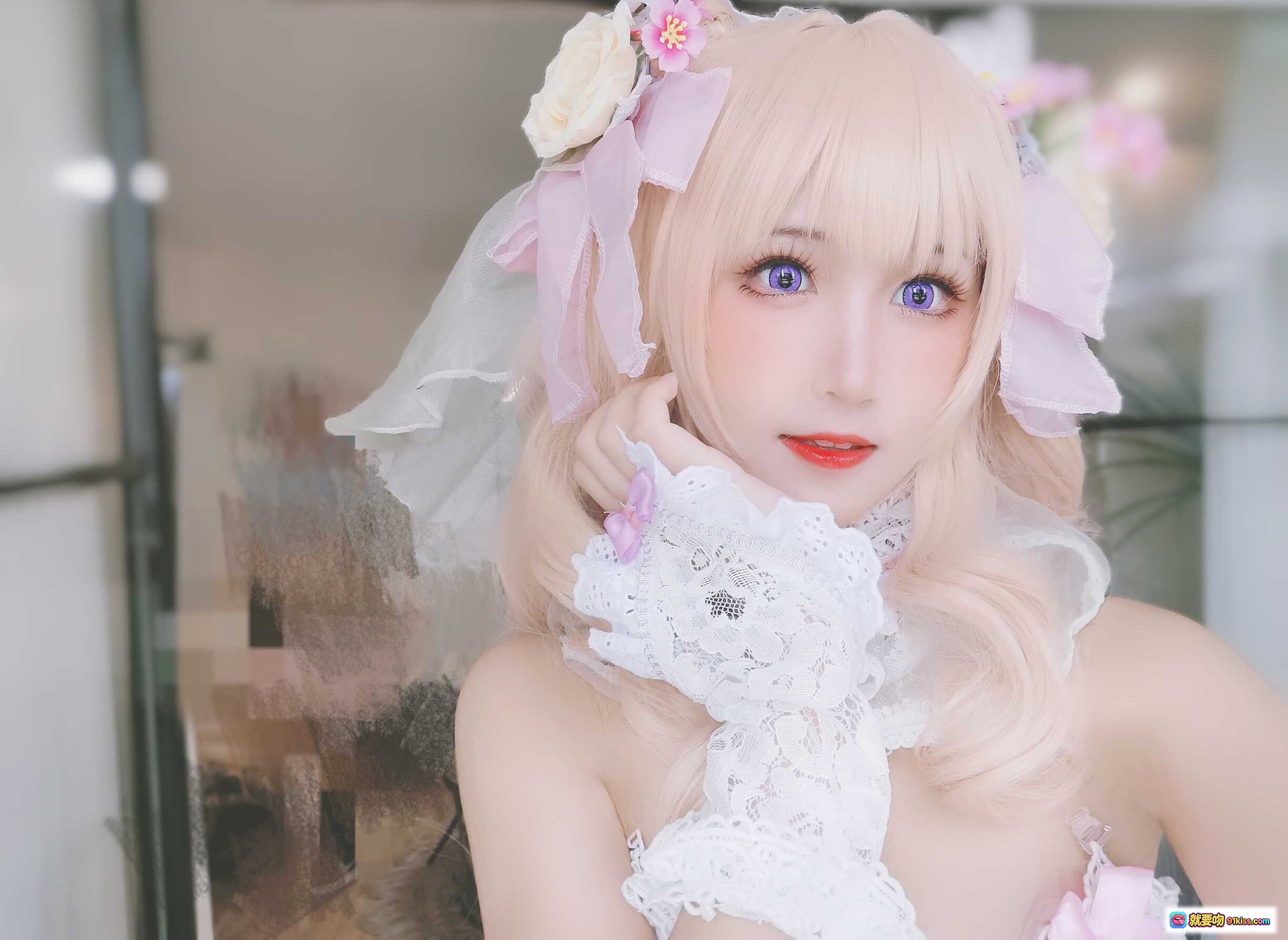 图片[4] - 三度_69 NO.051 七夕天命之子 Cosplay 白色蕾丝花饰少女 金发紫瞳甜美风 12P高清写真集 - 就要吻