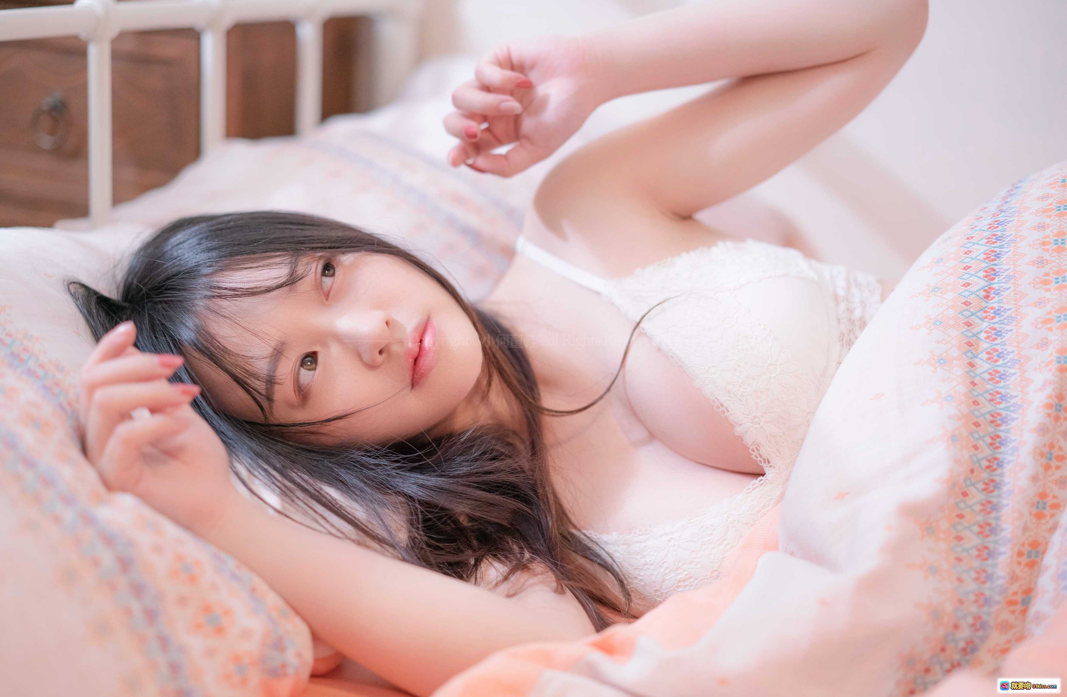 图片[9] - 脱尾巴Mizuki私房写真NO.003 | 白色蕾丝内衣床照 | 温柔少女风居家美拍 | 20P高清图集 - 就要吻