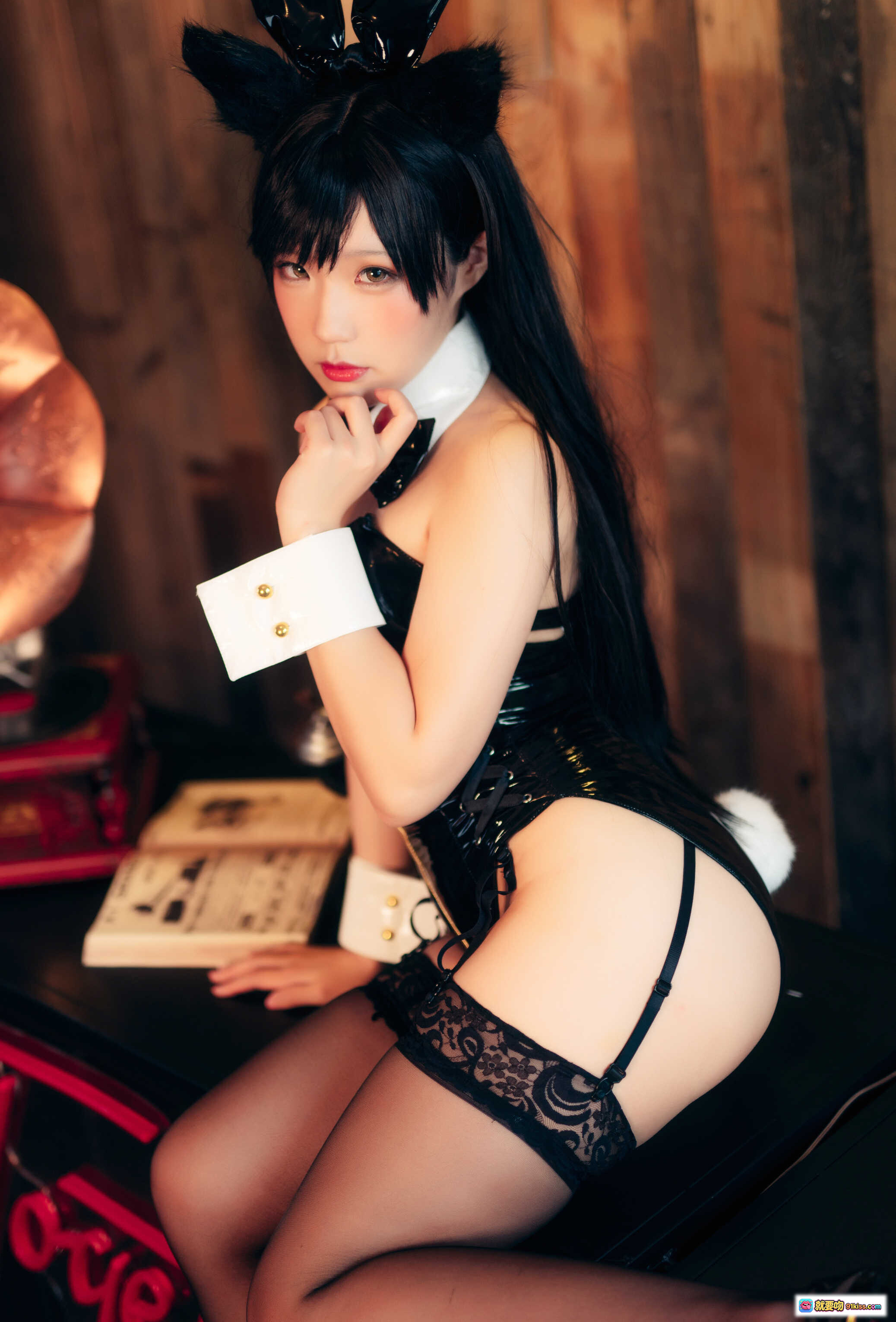 图片[7] - 弥美Mime NO.003碧蓝航线爱宕兔女郎cosplay写真 黑色漆皮兔耳制服蕾丝吊袜带性感诱惑18P高清图集 - 就要吻