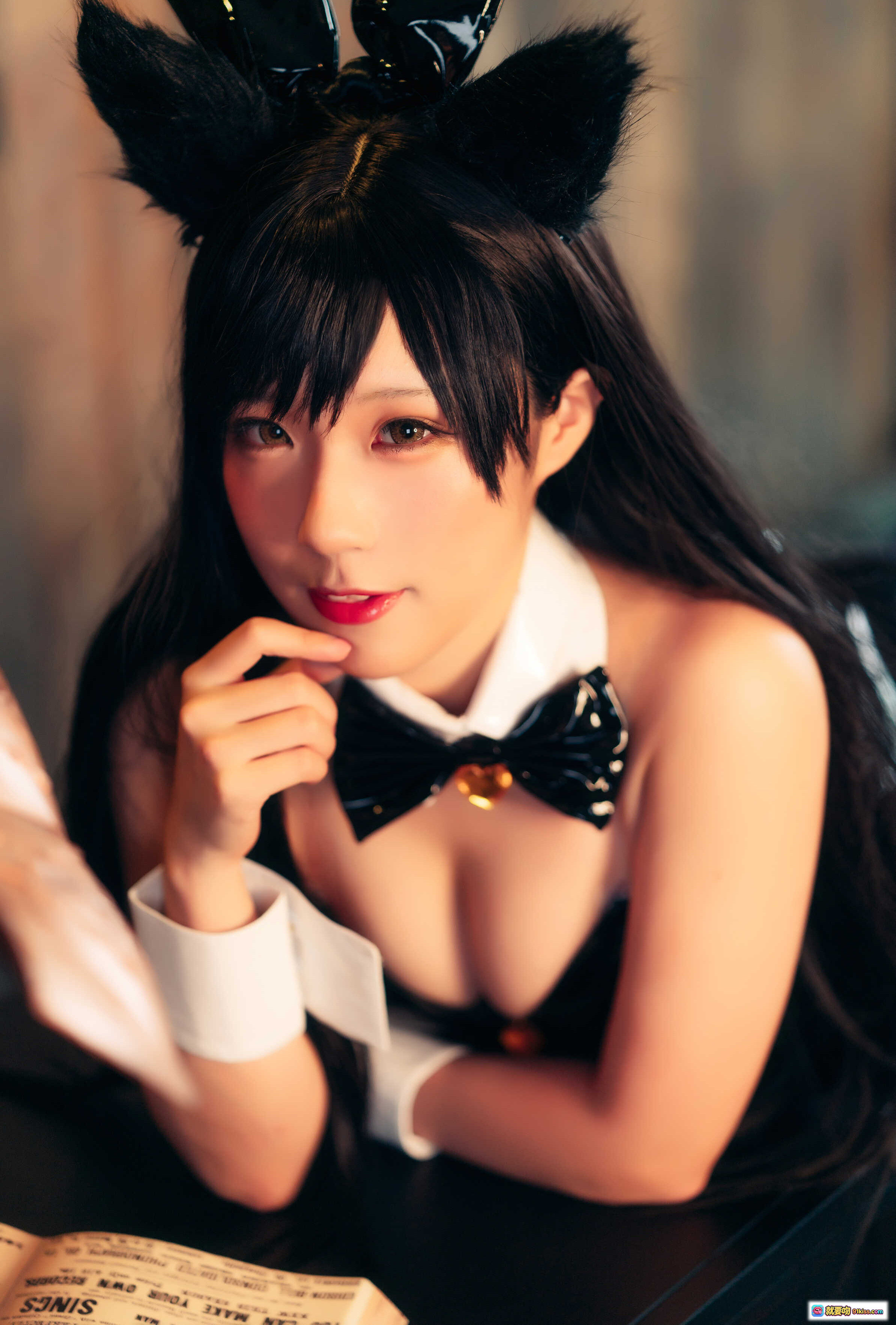 图片[10] - 弥美Mime NO.003碧蓝航线爱宕兔女郎cosplay写真 黑色漆皮兔耳制服蕾丝吊袜带性感诱惑18P高清图集 - 就要吻