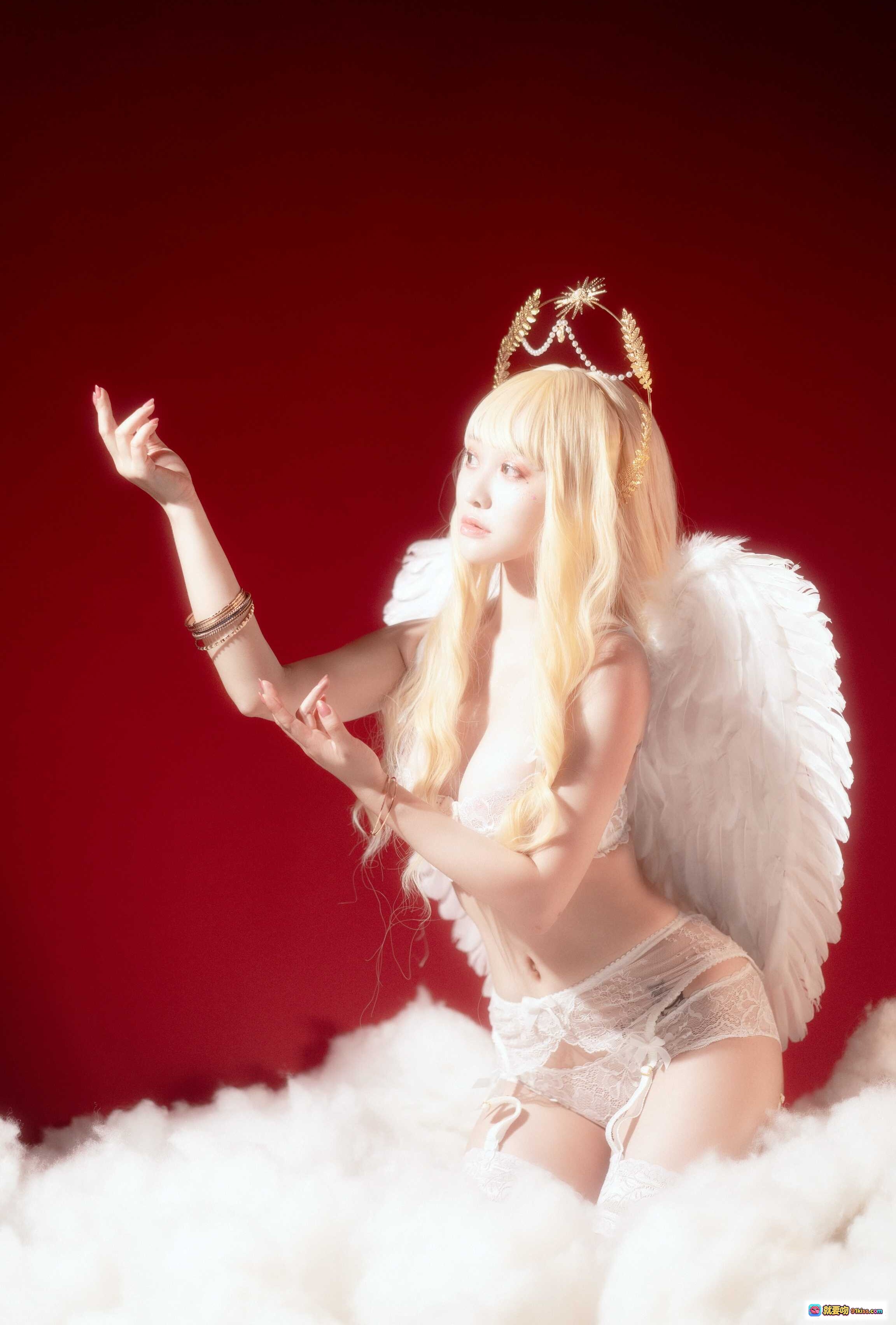 图片[5] - 脱尾巴Mizuki NO.006 尾巴天使写真 30P 84MB 白色蕾丝内衣 云朵背景 金发少女 美腿诱惑 甜美性感 Cosplay 摄影集 - 就要吻