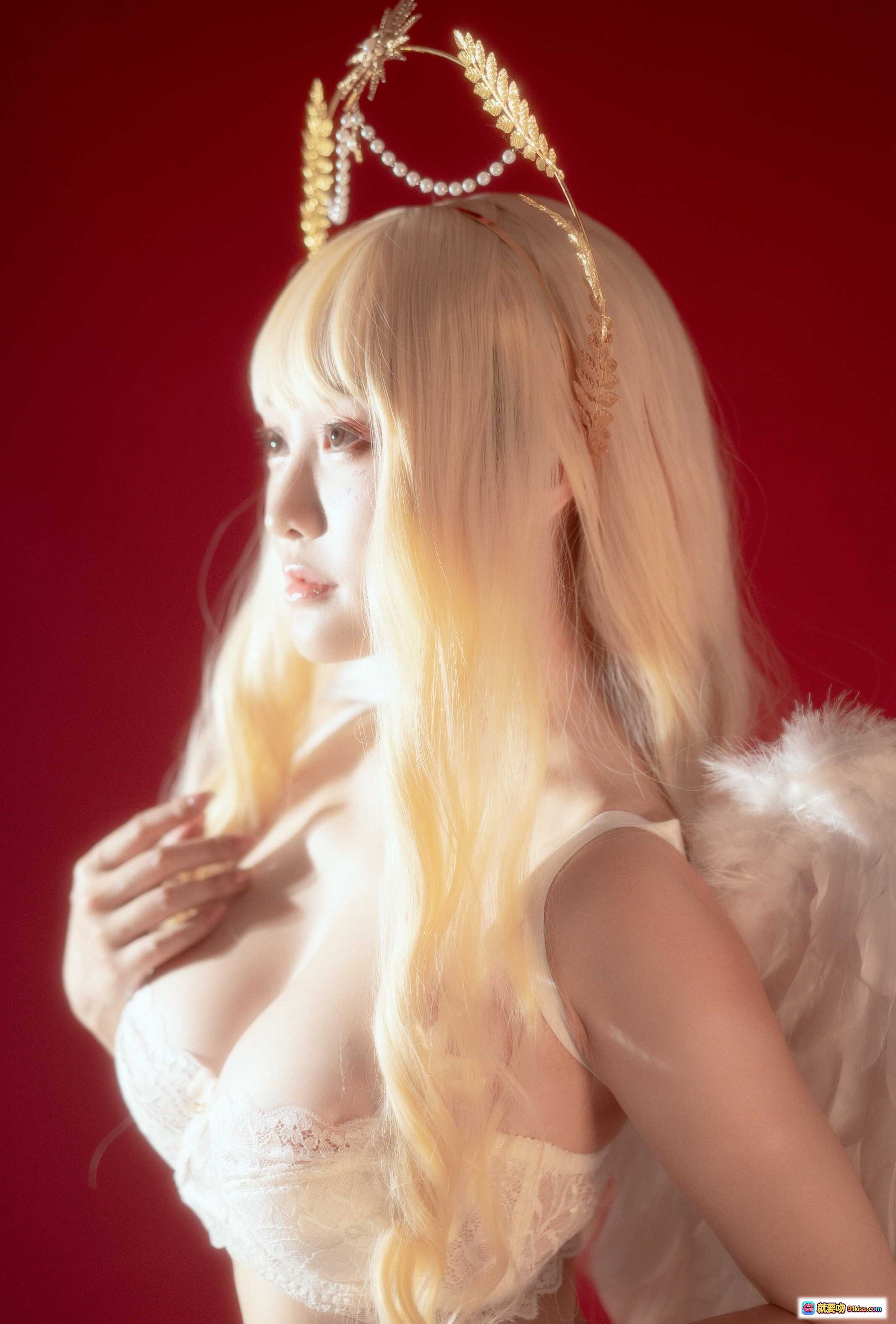 图片[10] - 脱尾巴Mizuki NO.006 尾巴天使写真 30P 84MB 白色蕾丝内衣 云朵背景 金发少女 美腿诱惑 甜美性感 Cosplay 摄影集 - 就要吻