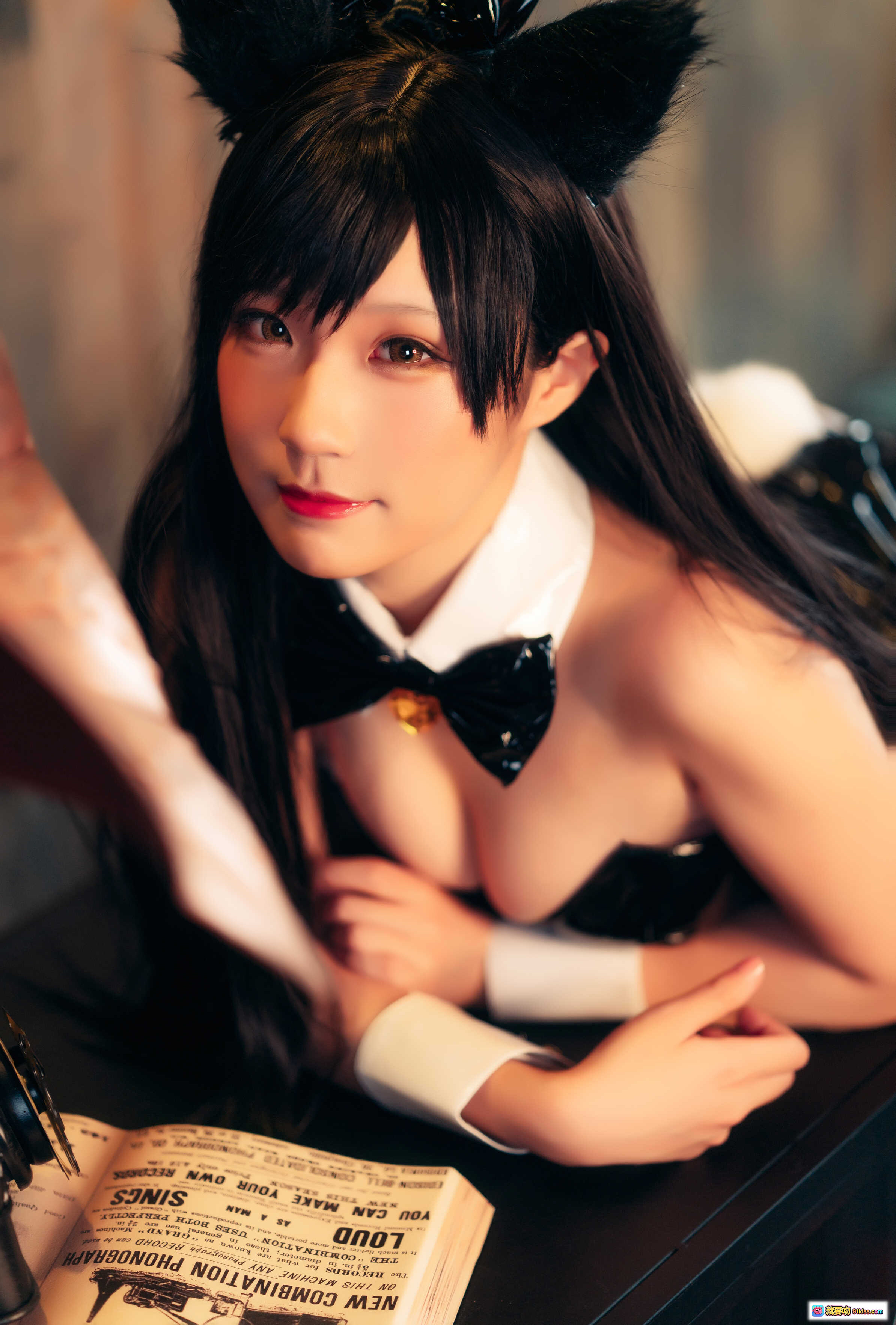 图片[8] - 弥美Mime NO.003碧蓝航线爱宕兔女郎cosplay写真 黑色漆皮兔耳制服蕾丝吊袜带性感诱惑18P高清图集 - 就要吻