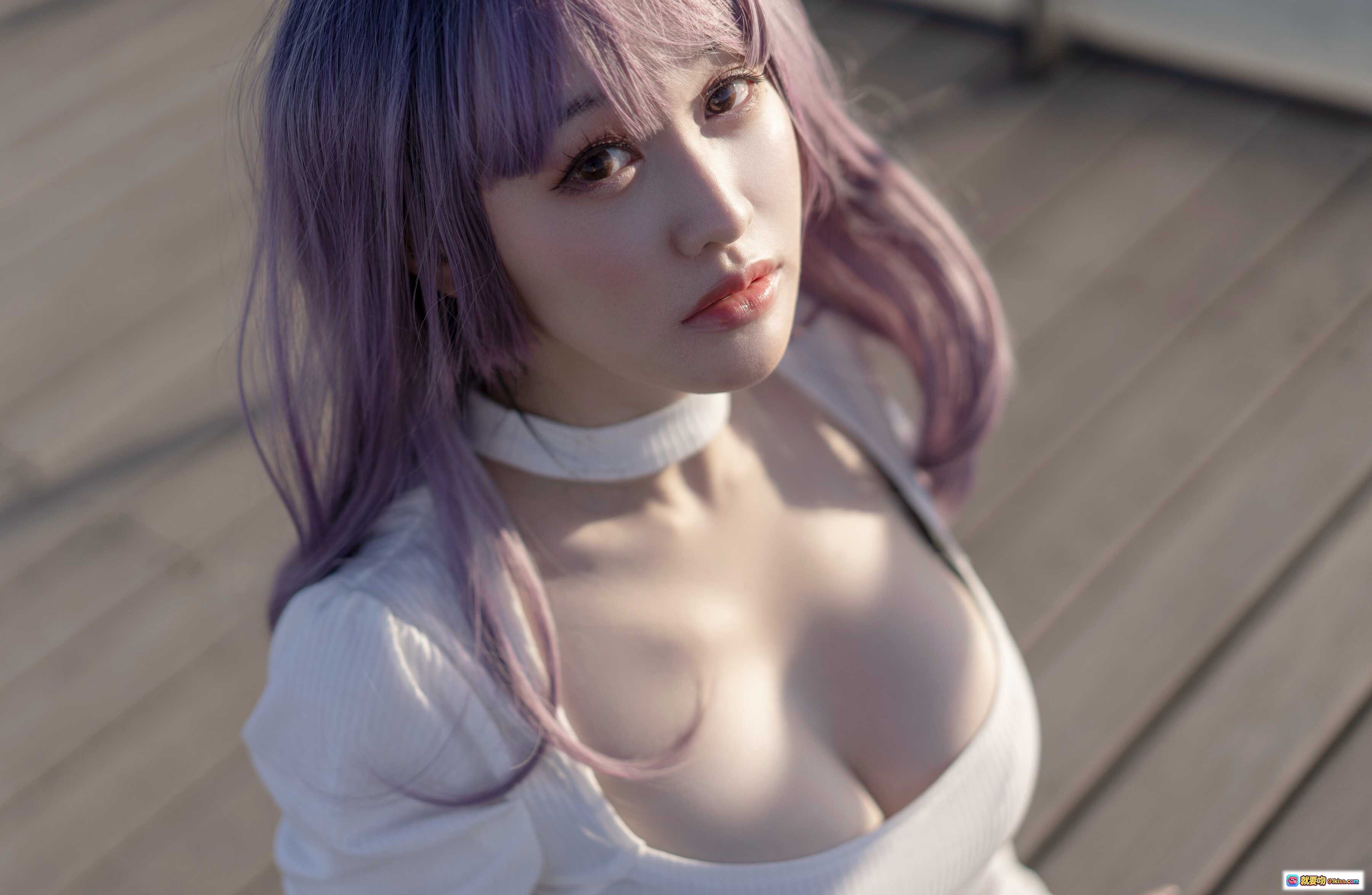 图片[9] - 脱尾巴Mizuki NO.007 尾巴天台写真 43P高清紫发少女户外性感美臀白裙摄影 - 就要吻