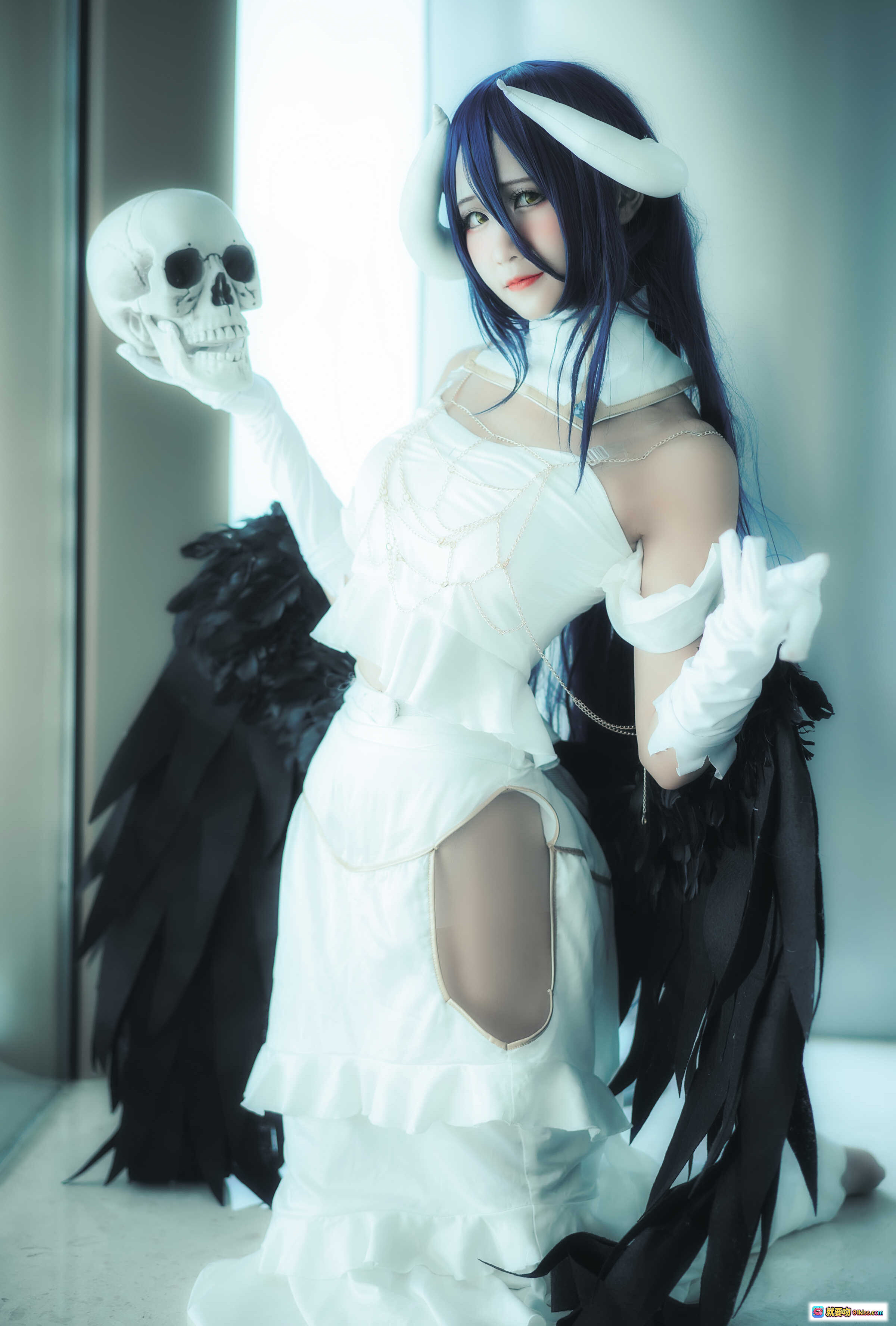 图片[5] - 雅儿贝德cosplay白裙紫发角饰骷髅道具精致还原三度_69 NO.032高画质写真集 - 就要吻