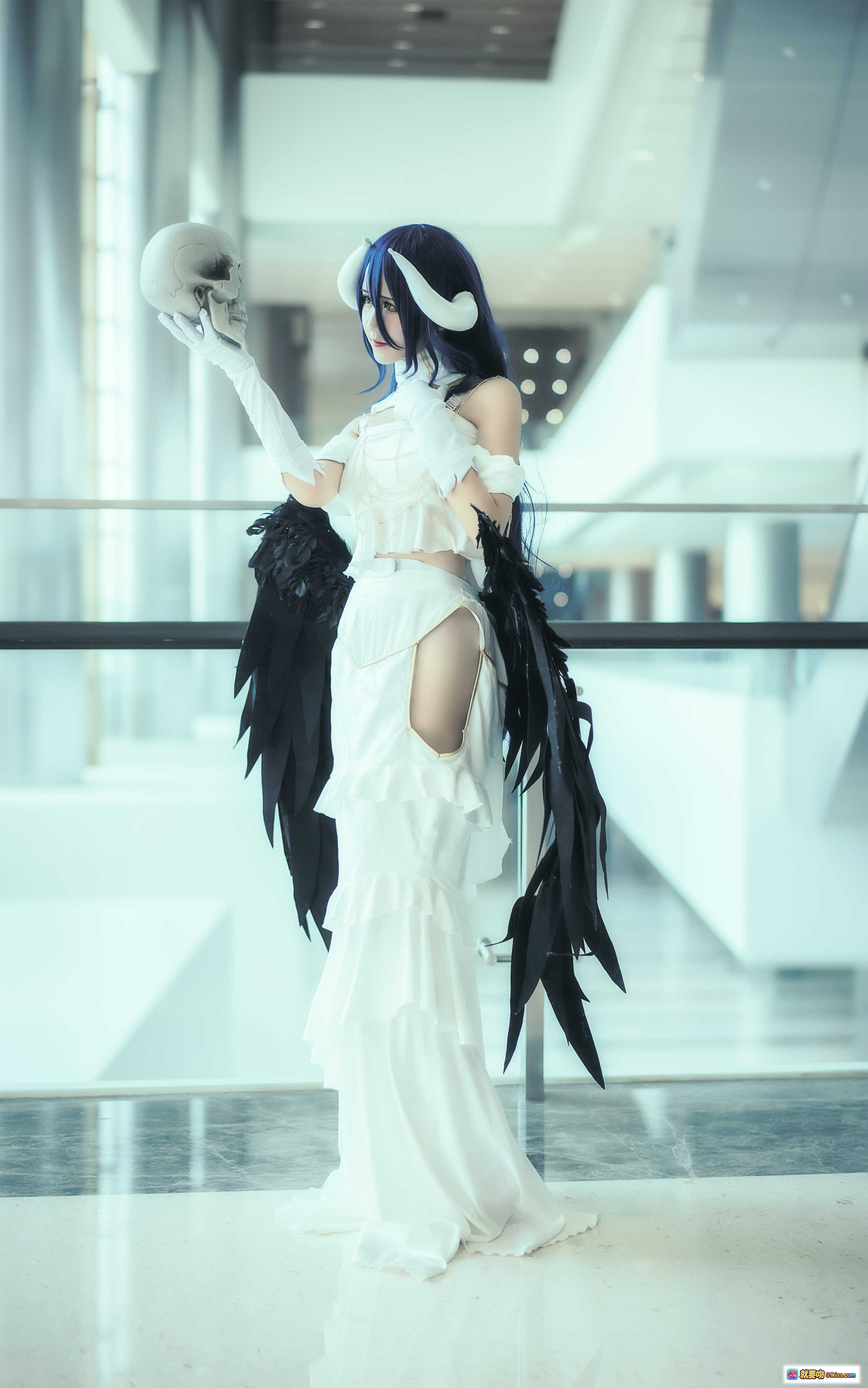 图片[8] - 雅儿贝德cosplay白裙紫发角饰骷髅道具精致还原三度_69 NO.032高画质写真集 - 就要吻