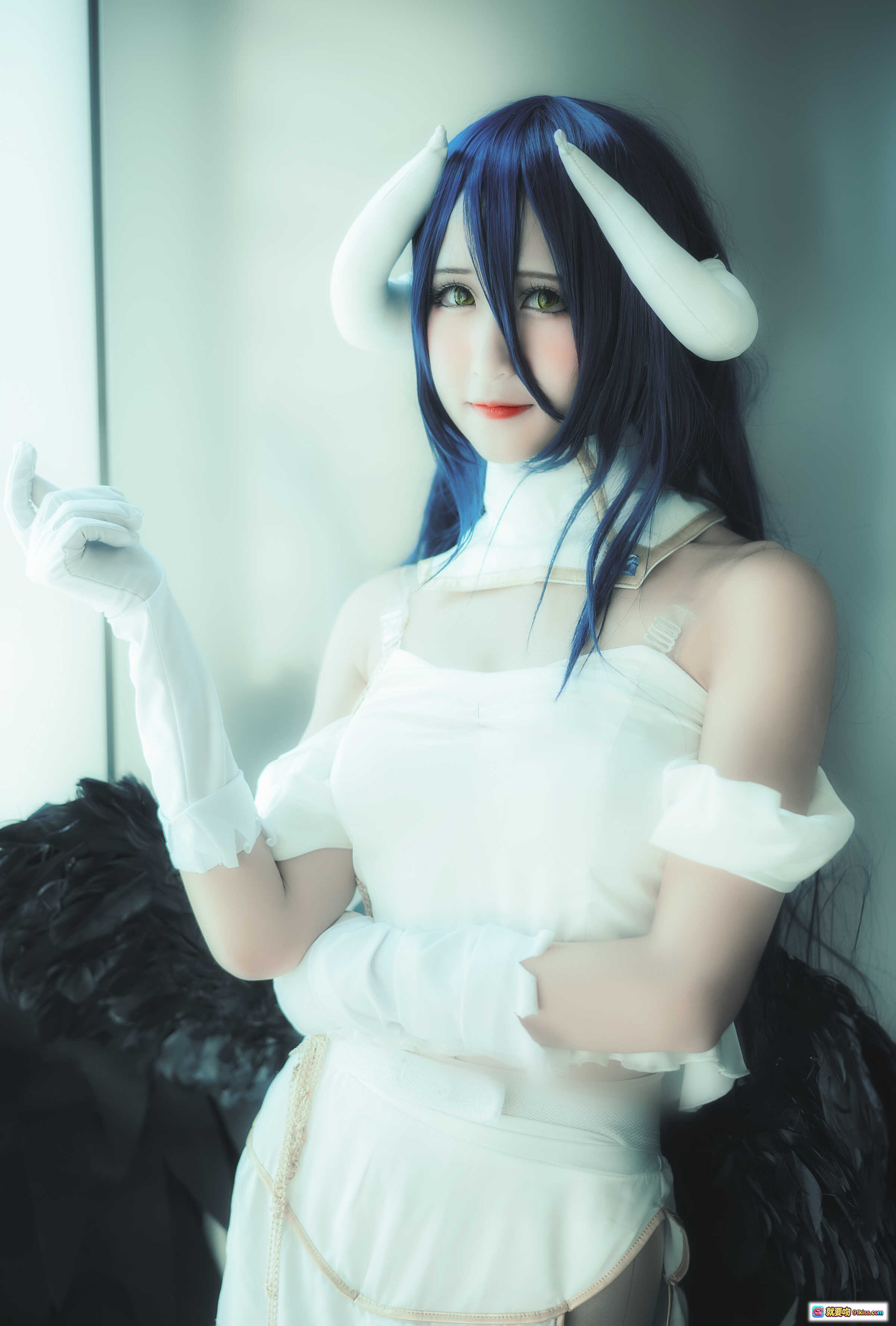 图片[4] - 雅儿贝德cosplay白裙紫发角饰骷髅道具精致还原三度_69 NO.032高画质写真集 - 就要吻