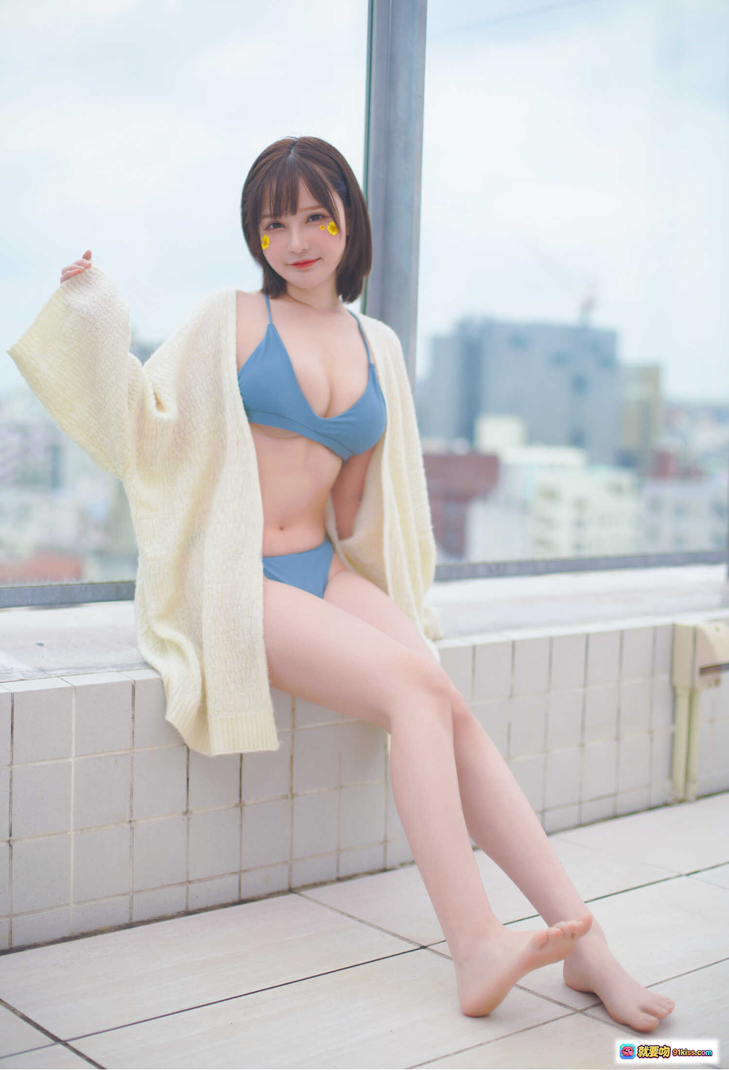 图片[5] - 千夜未来NO.008水着写真｜蓝色比基尼泳池边甜美笑容｜日系少女风｜高清17P美图 - 就要吻