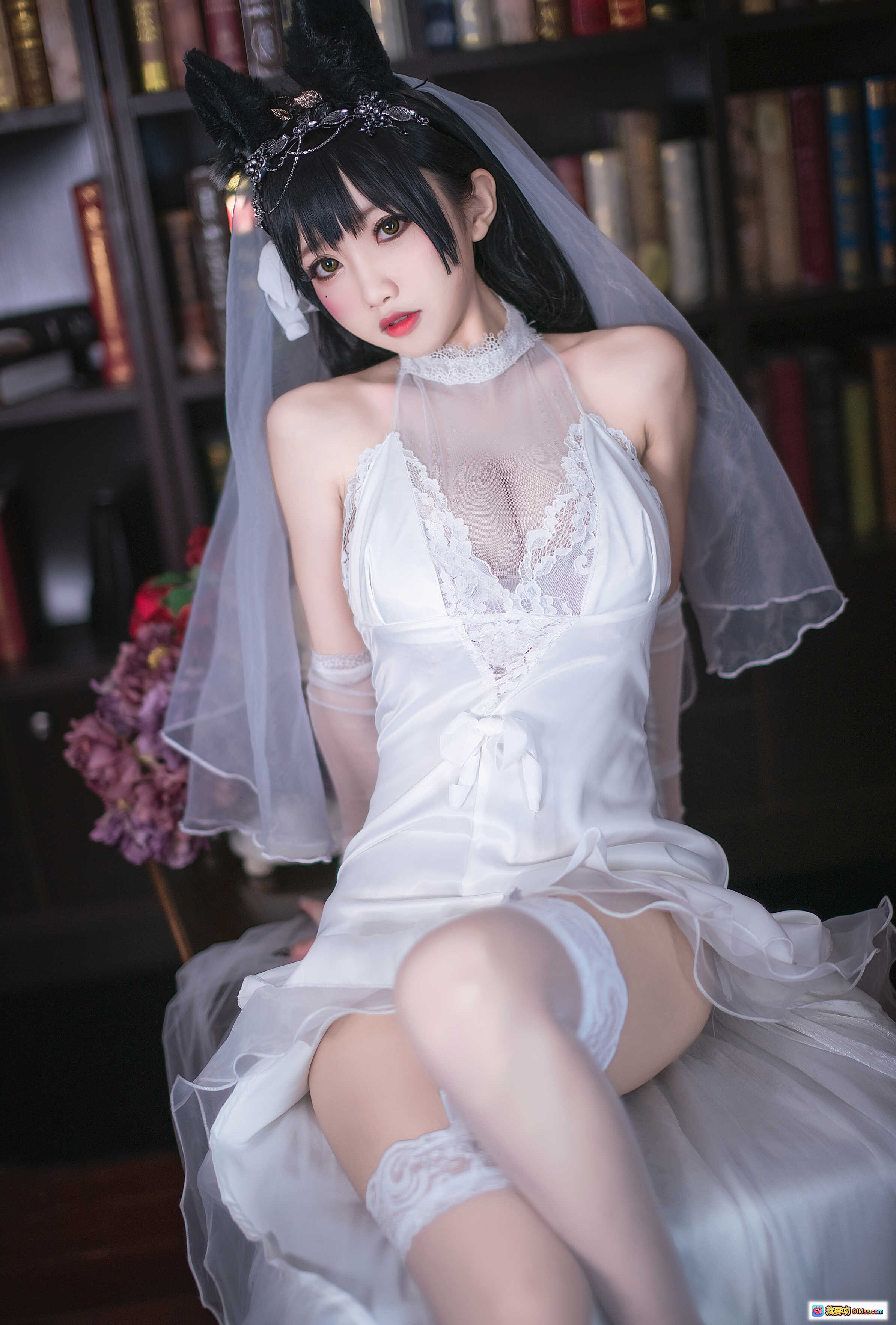 图片[8] - 鬼畜瑶NO.004爱宕婚纱写真23P高清图集 白色蕾丝透视婚纱性感私房照 甜美新娘风唯美摄影 - 就要吻