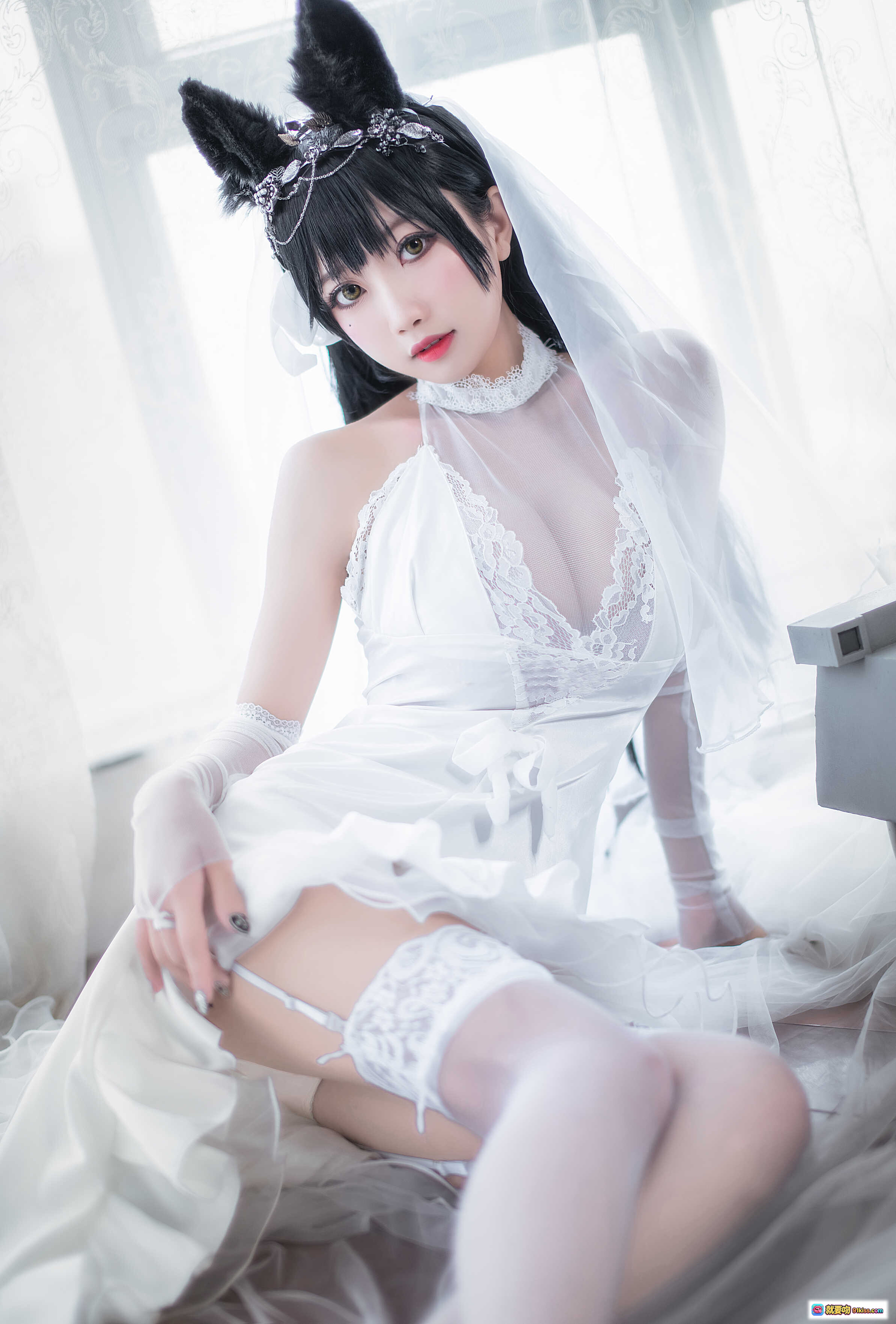 图片[3] - 鬼畜瑶NO.004爱宕婚纱写真23P高清图集 白色蕾丝透视婚纱性感私房照 甜美新娘风唯美摄影 - 就要吻