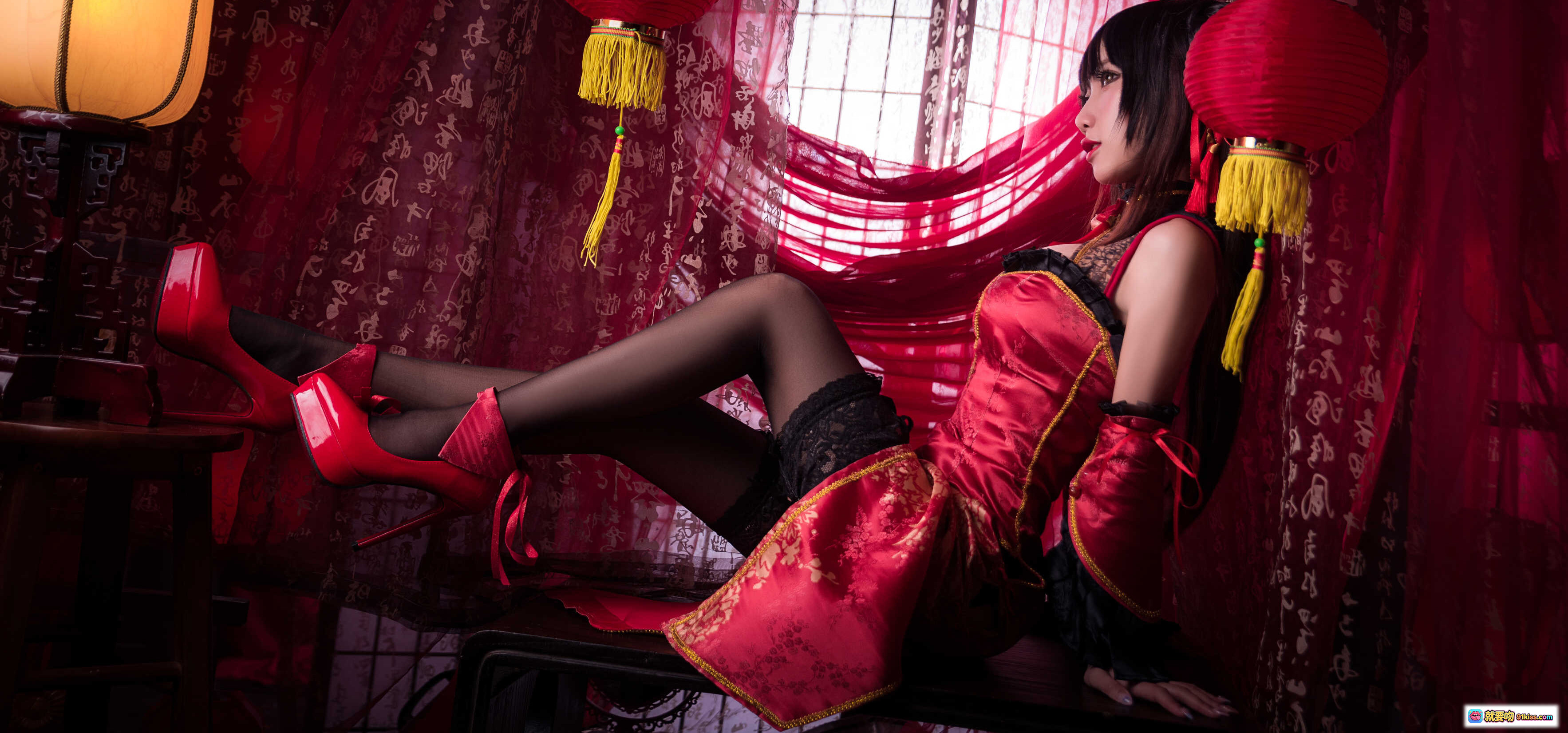 图片[8] - 鬼畜瑶NO.011时崎狂三新年旗袍Cosplay写真 22P高清美图 红色古典风少女摆拍 东方韵味氛围感摄影 - 就要吻
