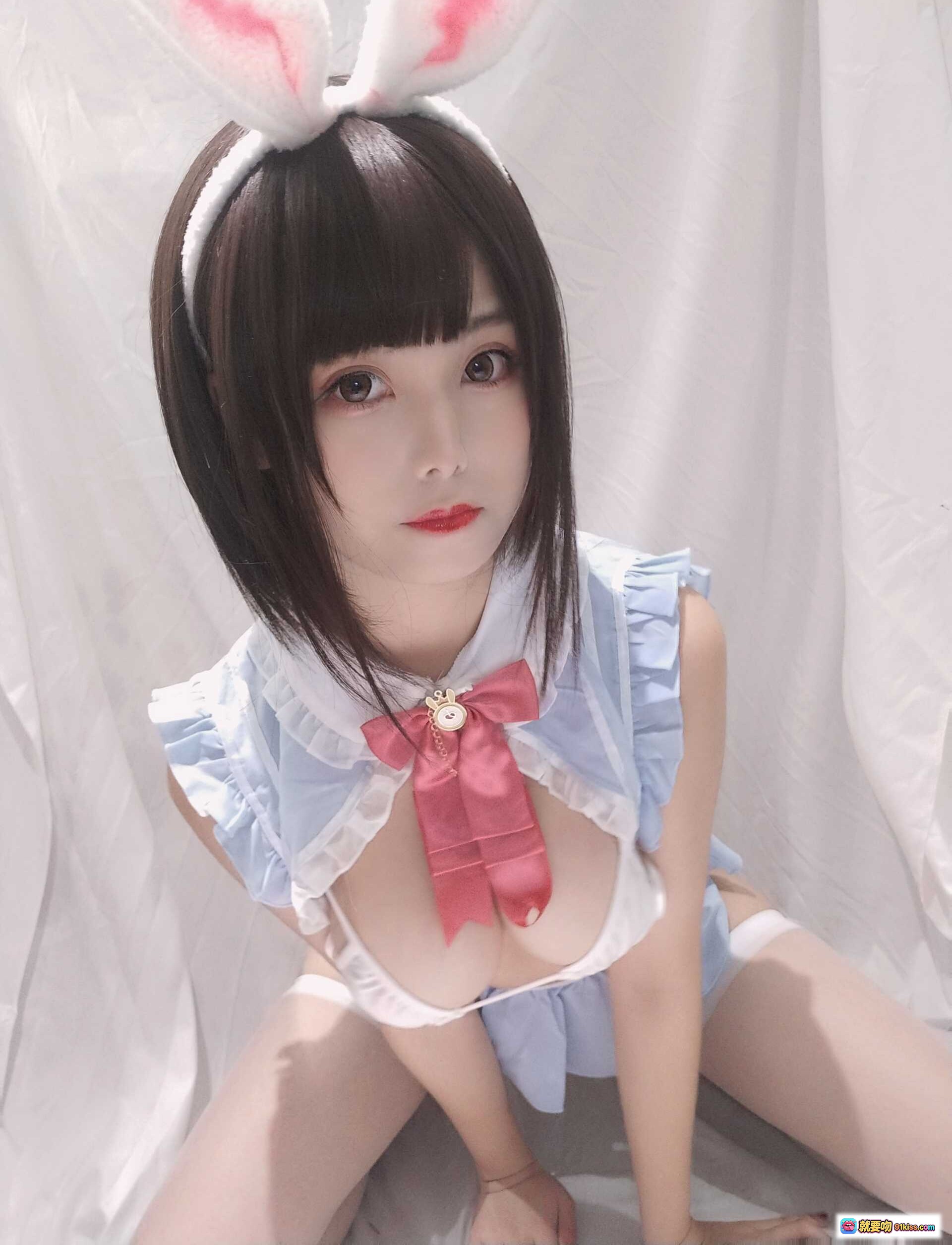 图片[10] - 蜜汁猫裘NO.035小白兔自拍档｜兔耳发箍+白色丝袜+清纯少女写真｜30P高清图集 - 就要吻