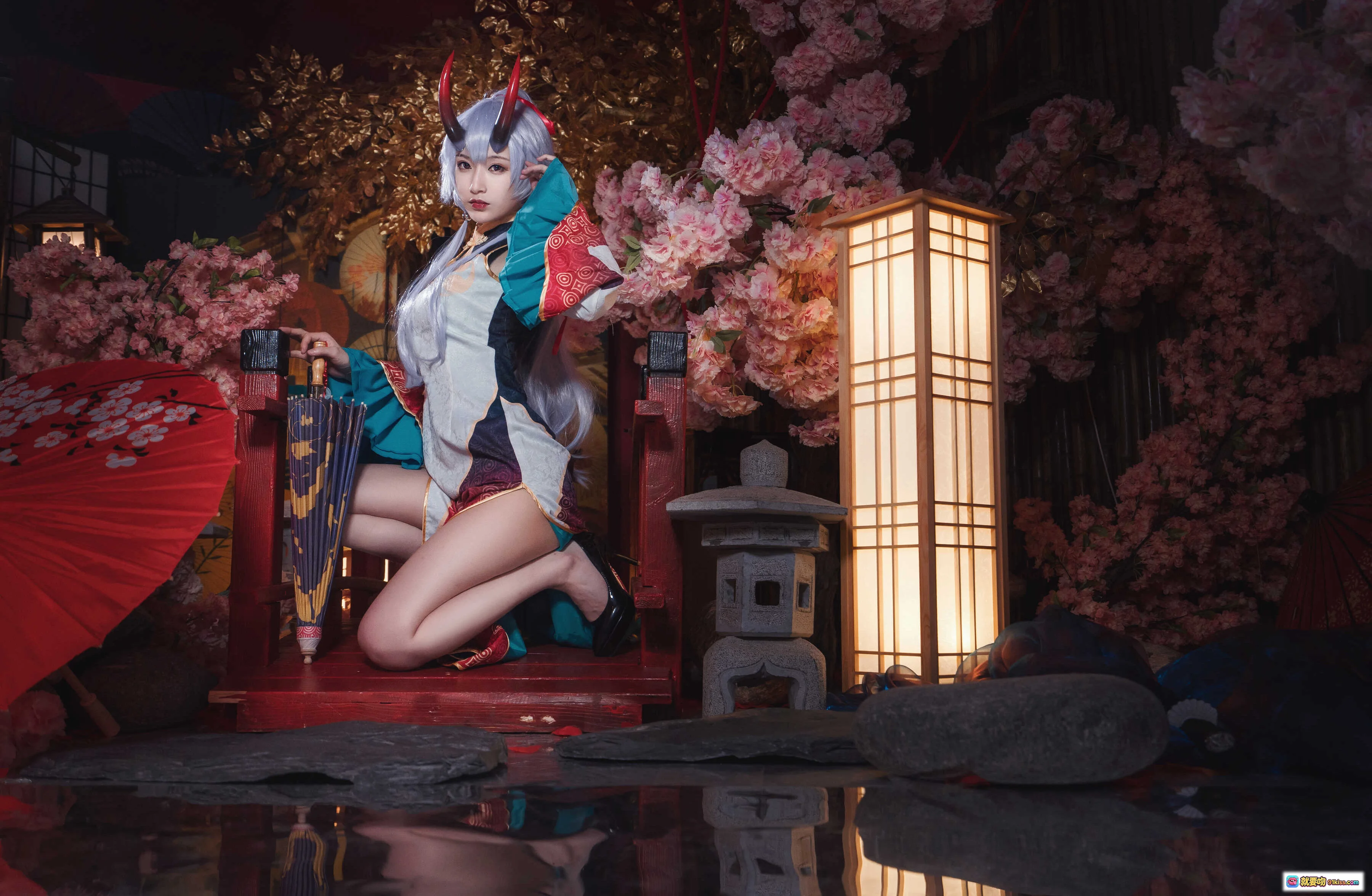 铁板烧鬼舞w NO.033 巴御前 Cosplay 精美和风樱花夜景写真 18P 277MB 高清视觉盛宴 - 就要吻