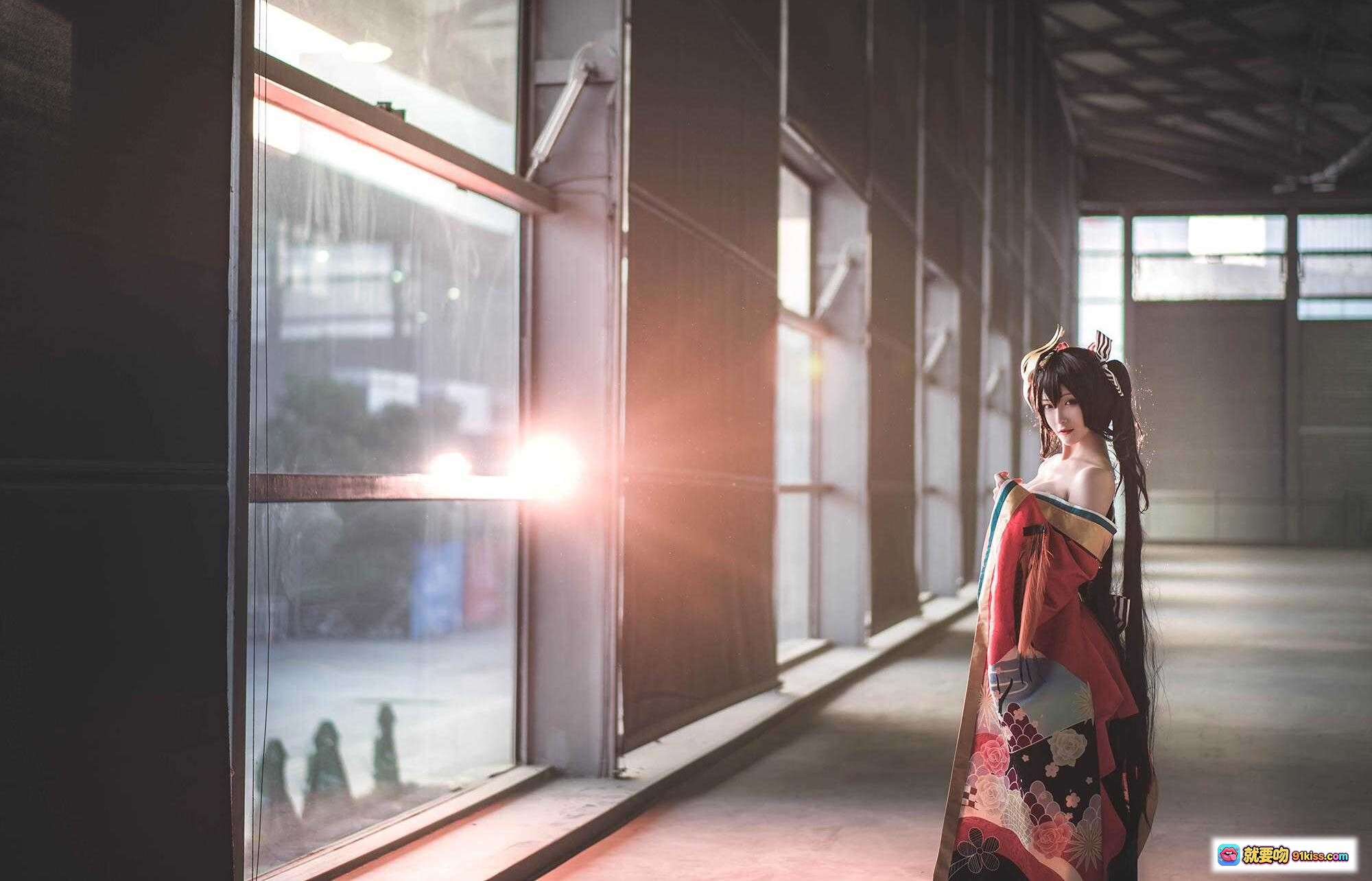 图片[7] - 铁板烧鬼舞w NO.026 漫展大凤 Cosplay 精美和风造型 窗边坐姿写真 24P高清图集 - 就要吻