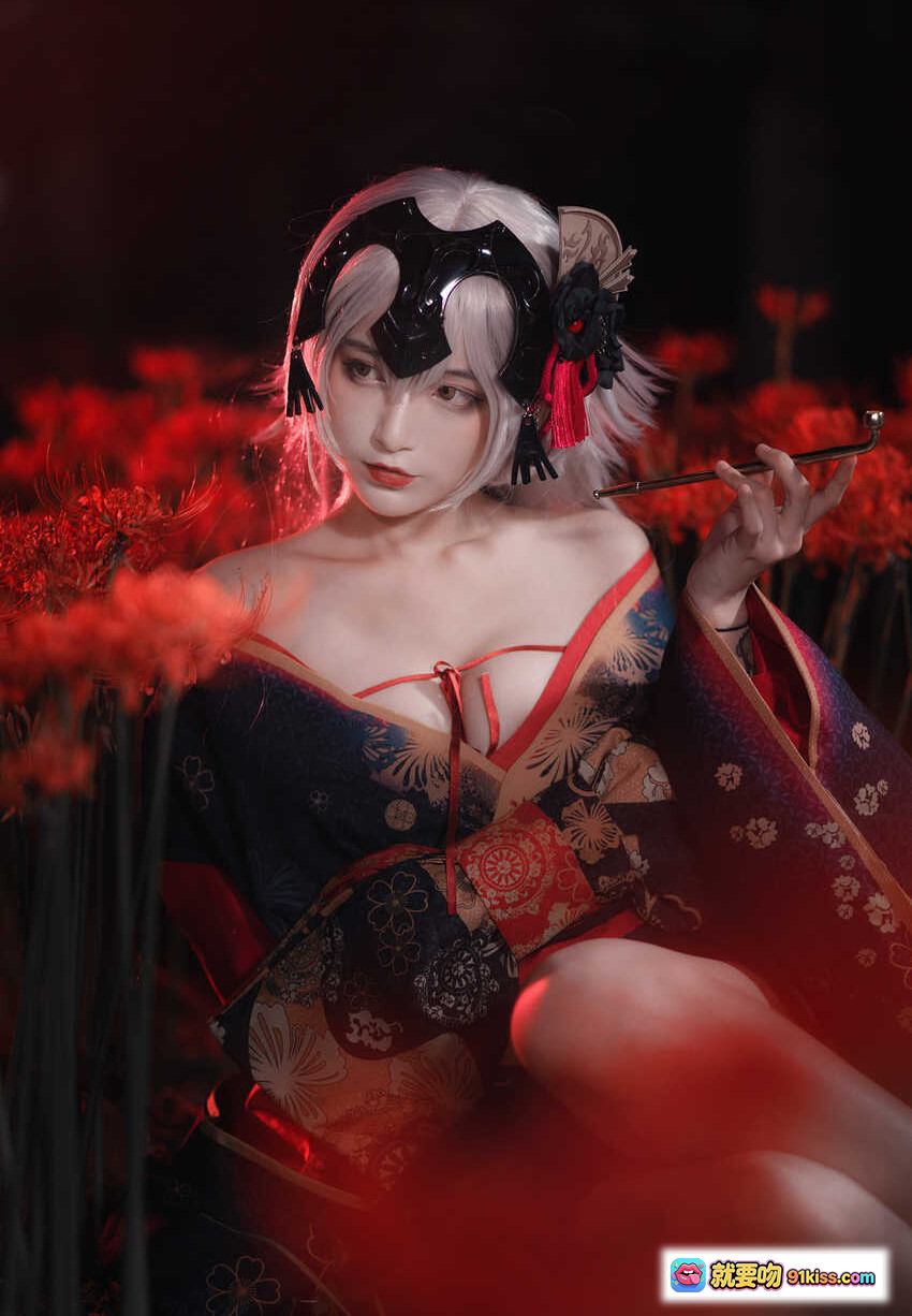 图片[8] - 铁板烧鬼舞w黑贞cos写真 | 和风红花夜景 | 23P高清图集 | 日系美少女角色扮演 - 就要吻