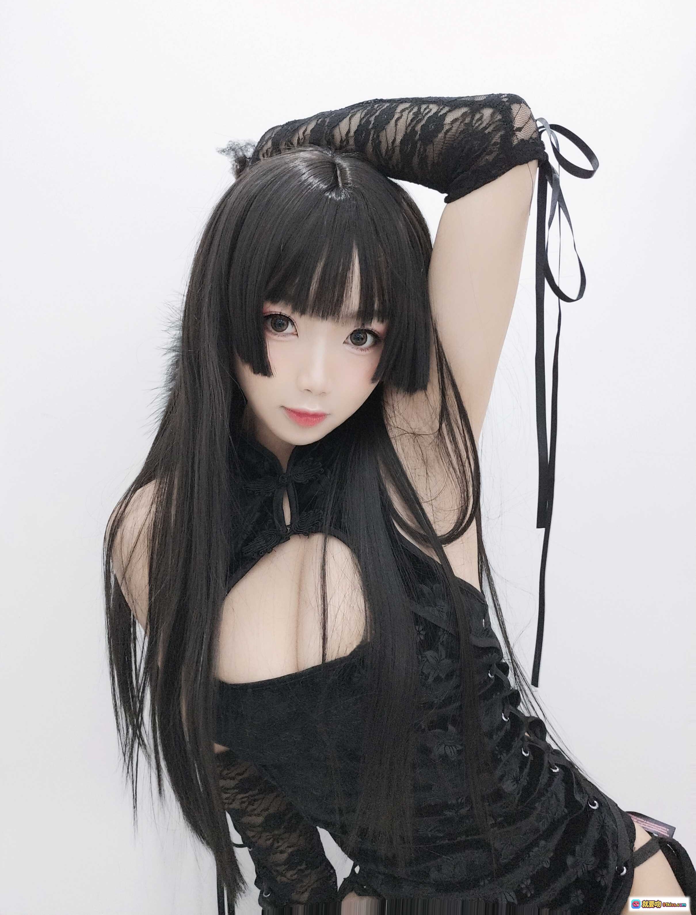图片[9] - 鬼畜瑶NO.018黑旗袍写真70P性感蕾丝长发美少女Cosplay高清图集 - 就要吻