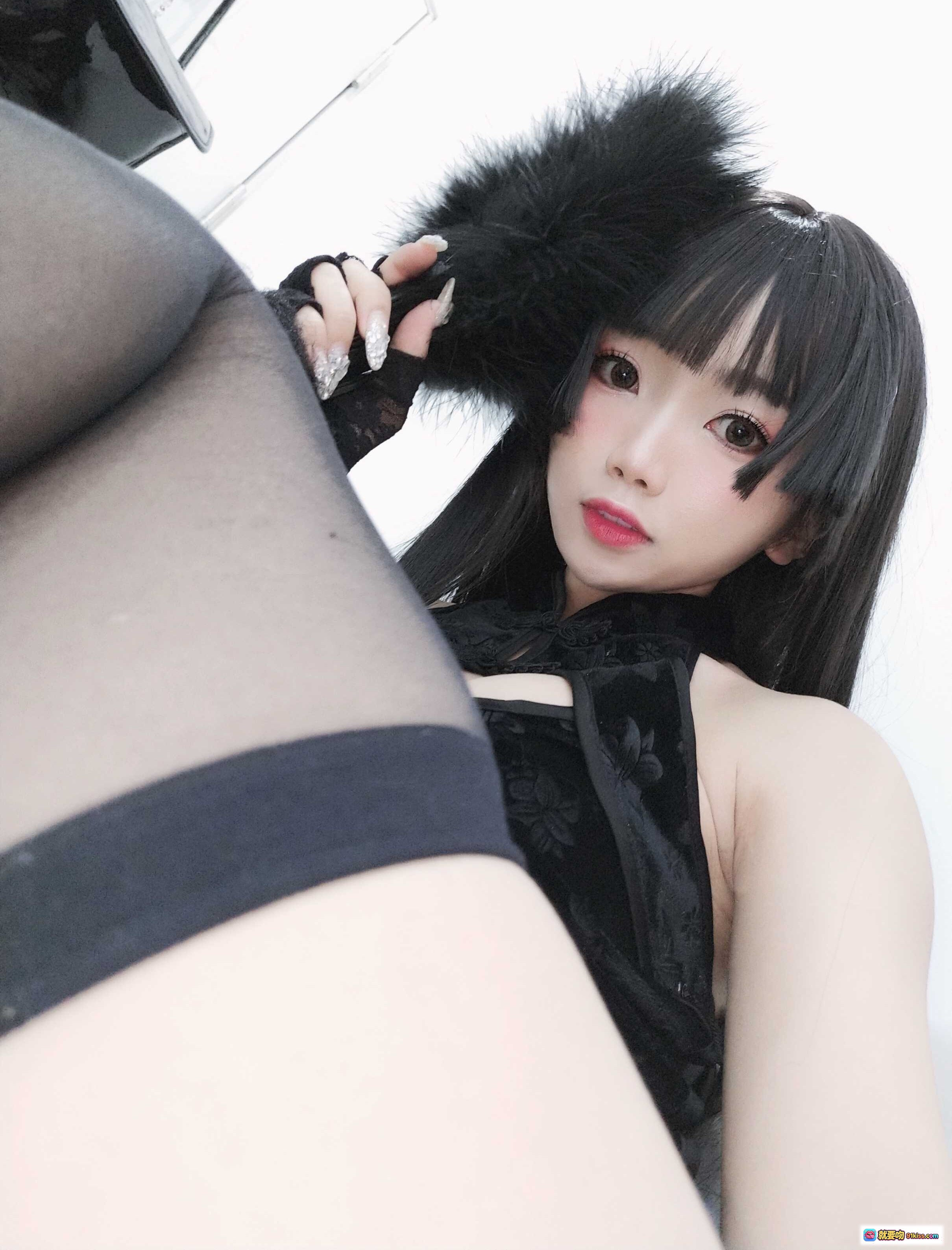 图片[6] - 鬼畜瑶NO.018黑旗袍写真70P性感蕾丝长发美少女Cosplay高清图集 - 就要吻