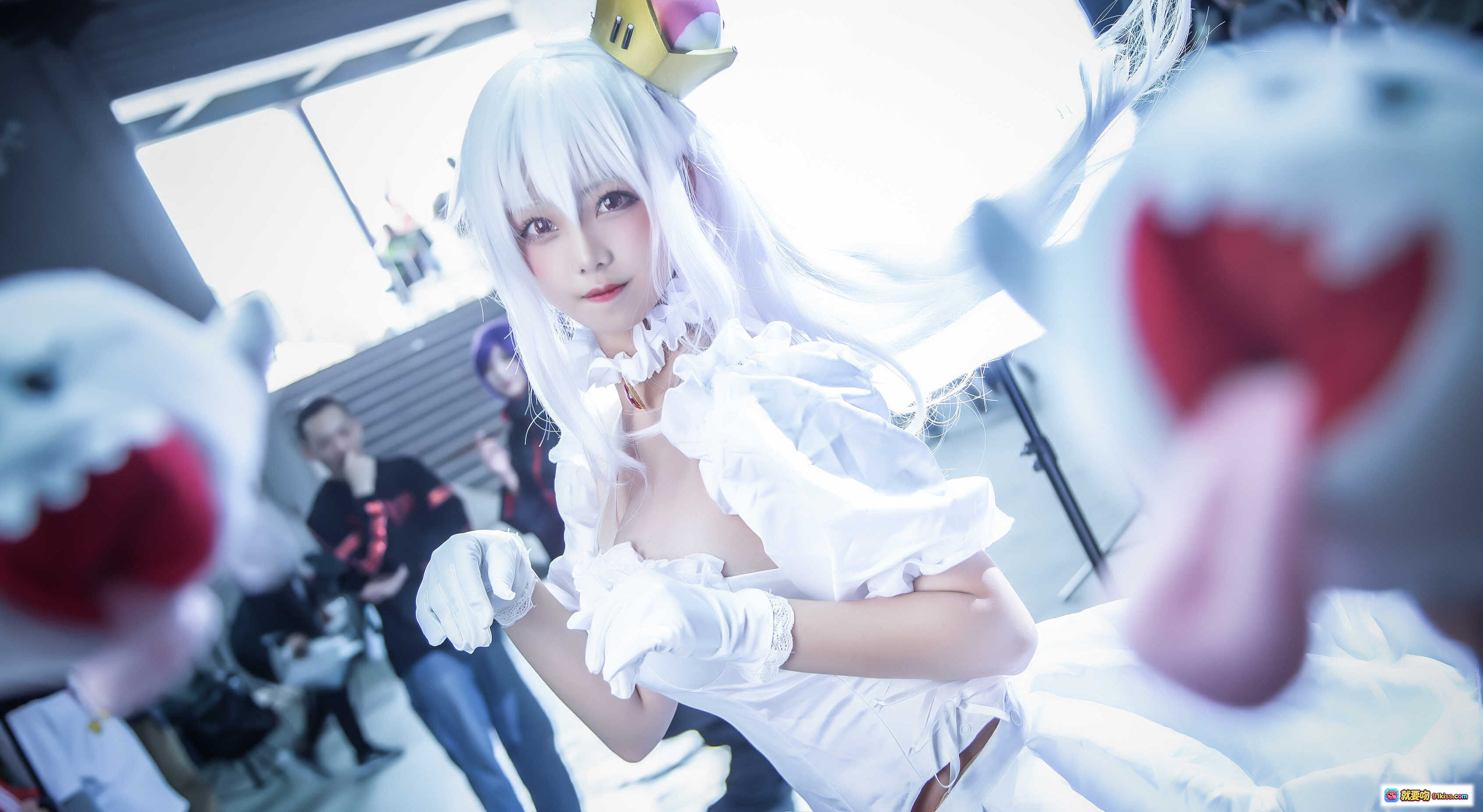 图片[8] - 蜜汁猫裘NO.028幽灵姬cosplay写真 白发白衣少女 甜美幽灵造型 高清摄影棚实拍 10P111MB - 就要吻