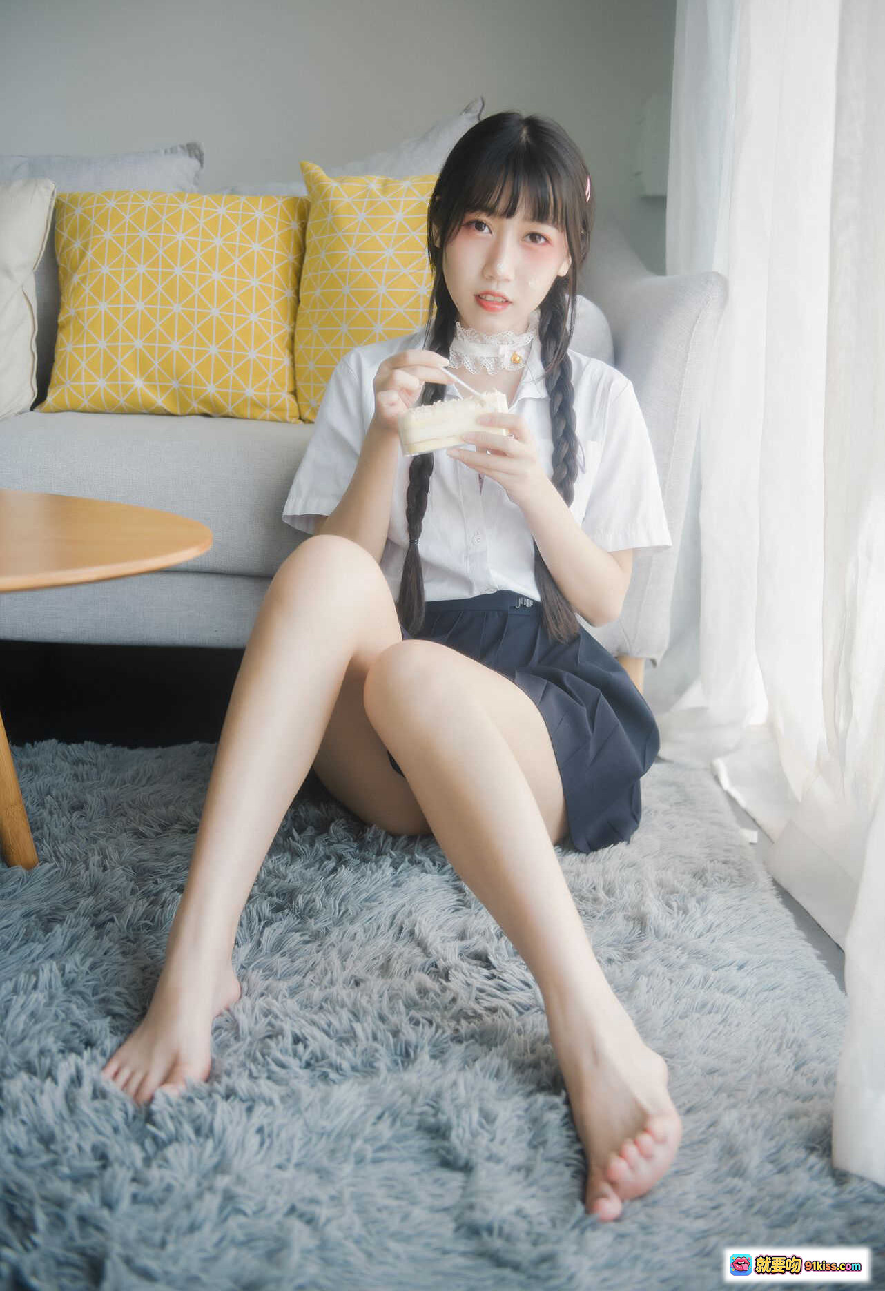 图片[7] - 奶油少女写真NO.017｜白衬衫蕾丝内衣居家私房照｜清纯甜美日系风格｜80P高清图集 - 就要吻