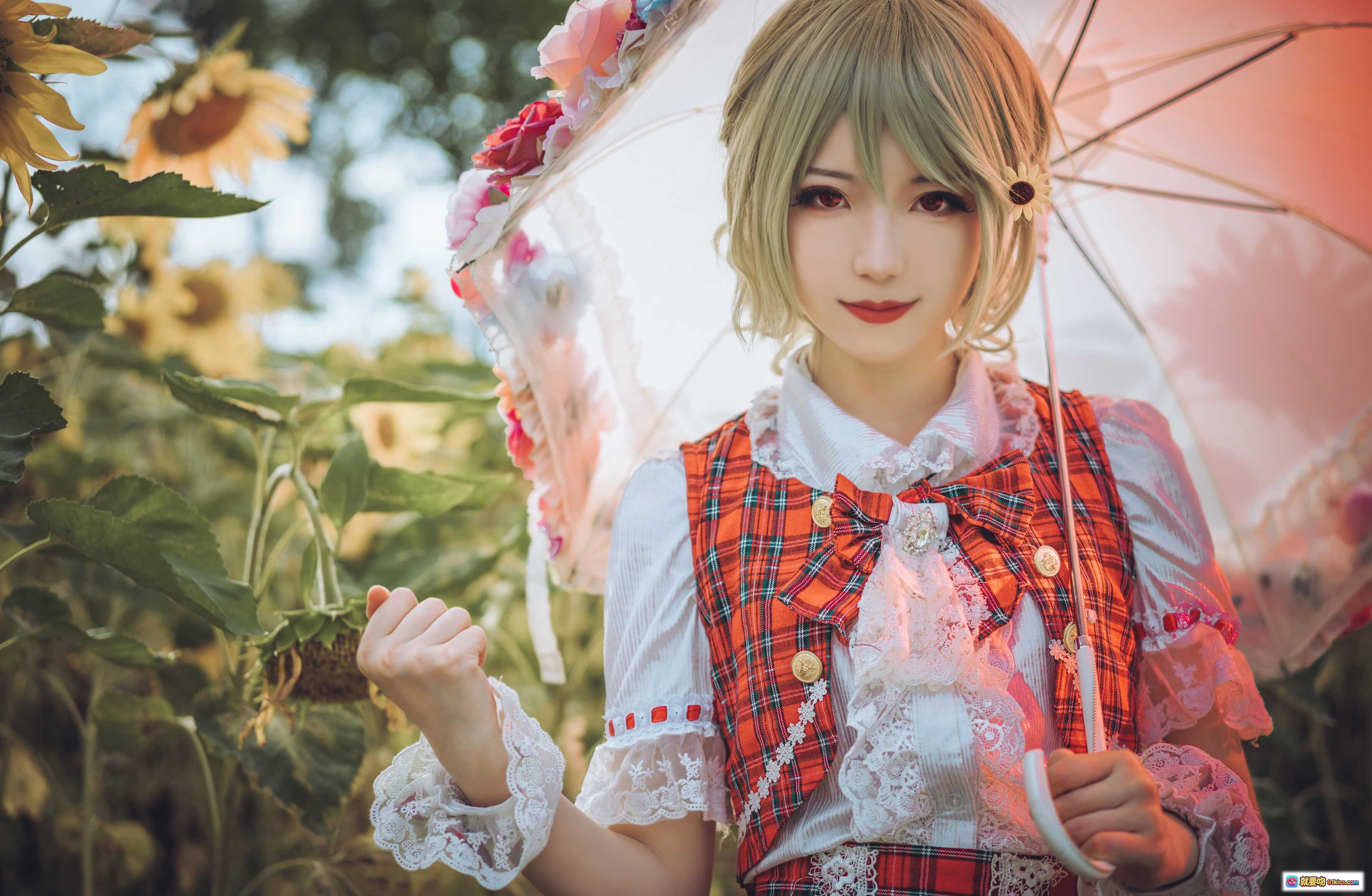 图片[10] - 弥音音NO.024 四季のフラワーマスター 红格洛丽塔裙 向日葵花田 白蕾丝袖口 日系少女写真 自然光外拍 17P高清图集 - 就要吻