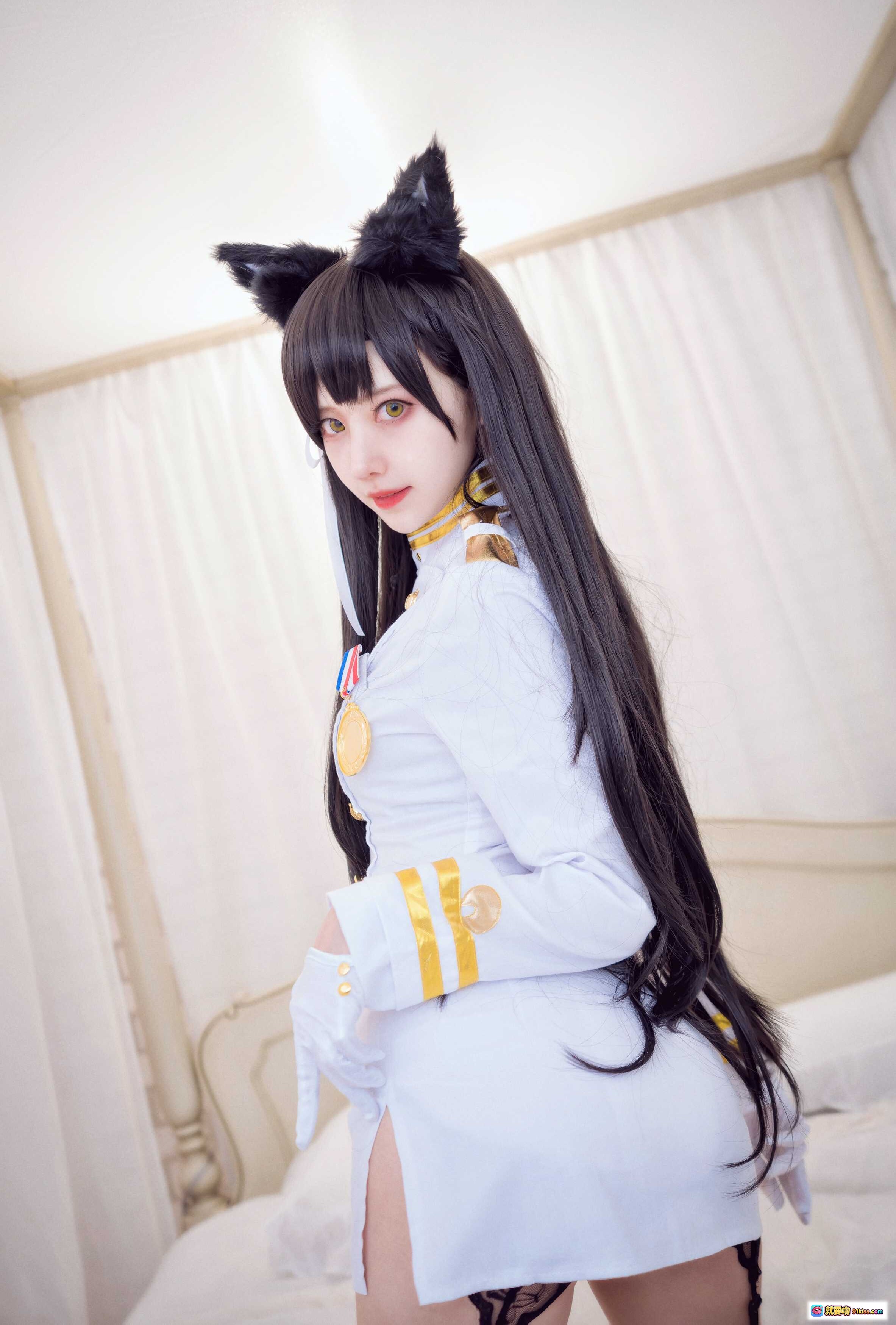 图片[7] - Shika小鹿鹿NO.070爱宕cosplay白裙猫耳少女持刀写真2020高清17P - 就要吻