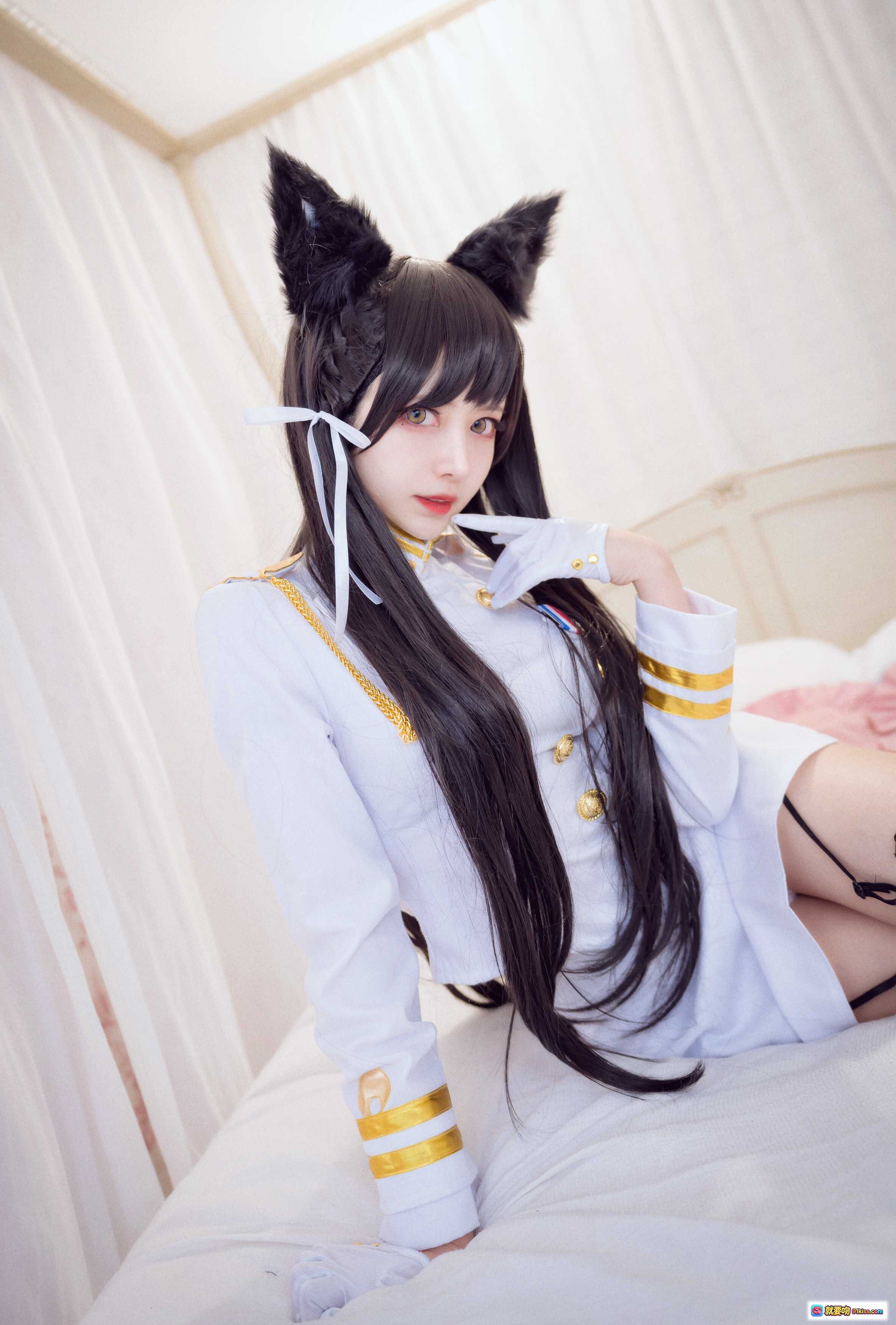 图片[6] - Shika小鹿鹿NO.070爱宕cosplay白裙猫耳少女持刀写真2020高清17P - 就要吻