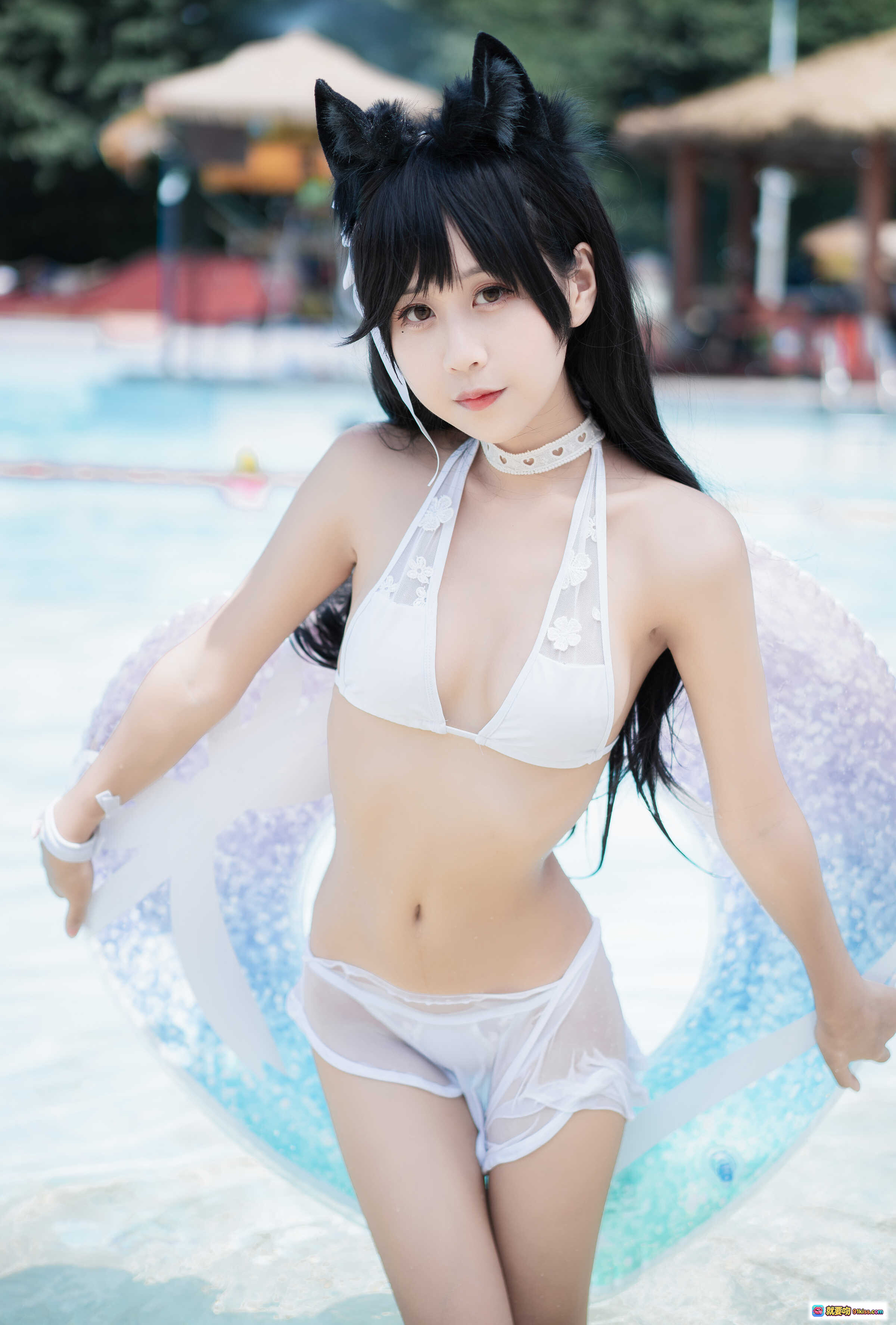 图片[9] - 萌芽儿o0爱宕泳装写真NO.006 白色比基尼海边性感美拍 30P高清图集 - 就要吻