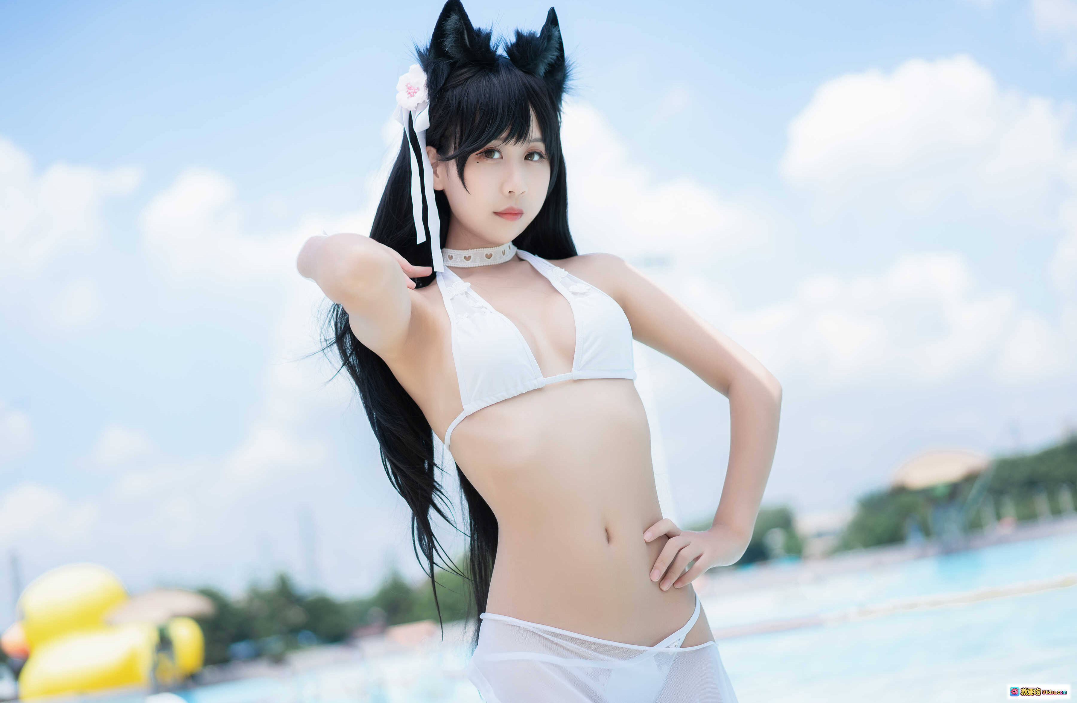 图片[8] - 萌芽儿o0爱宕泳装写真NO.006 白色比基尼海边性感美拍 30P高清图集 - 就要吻