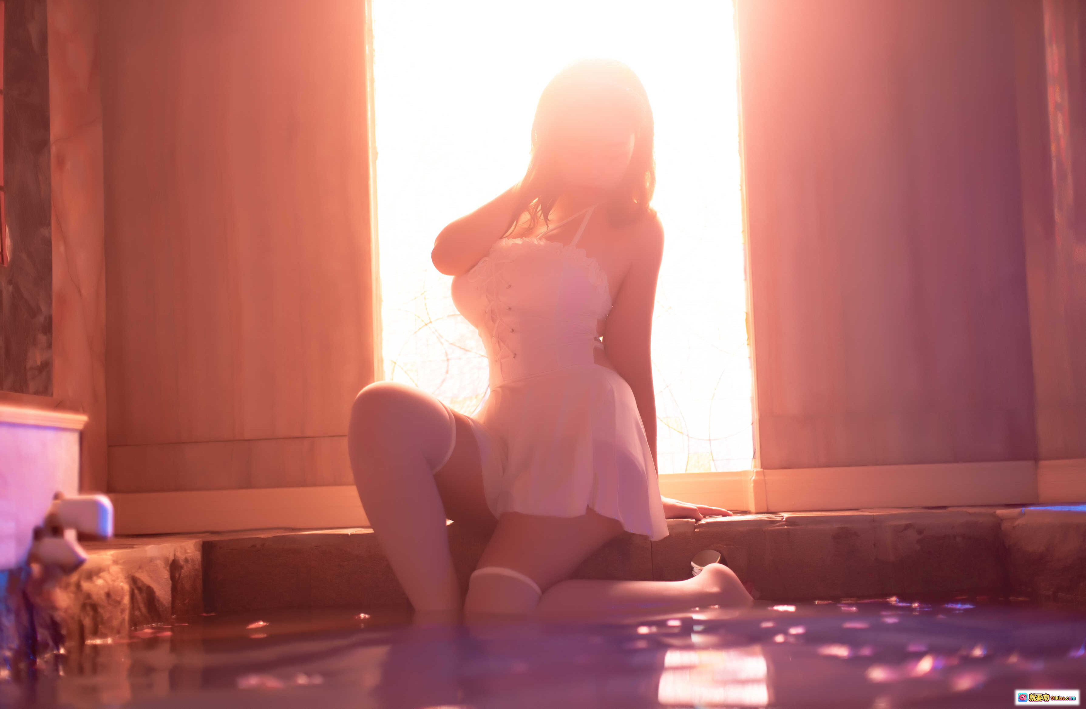 图片[10] - 穆零Mu0 NO.41写真合集｜温泉少女白裙光影氛围感私房摄影92P高清图包 - 就要吻