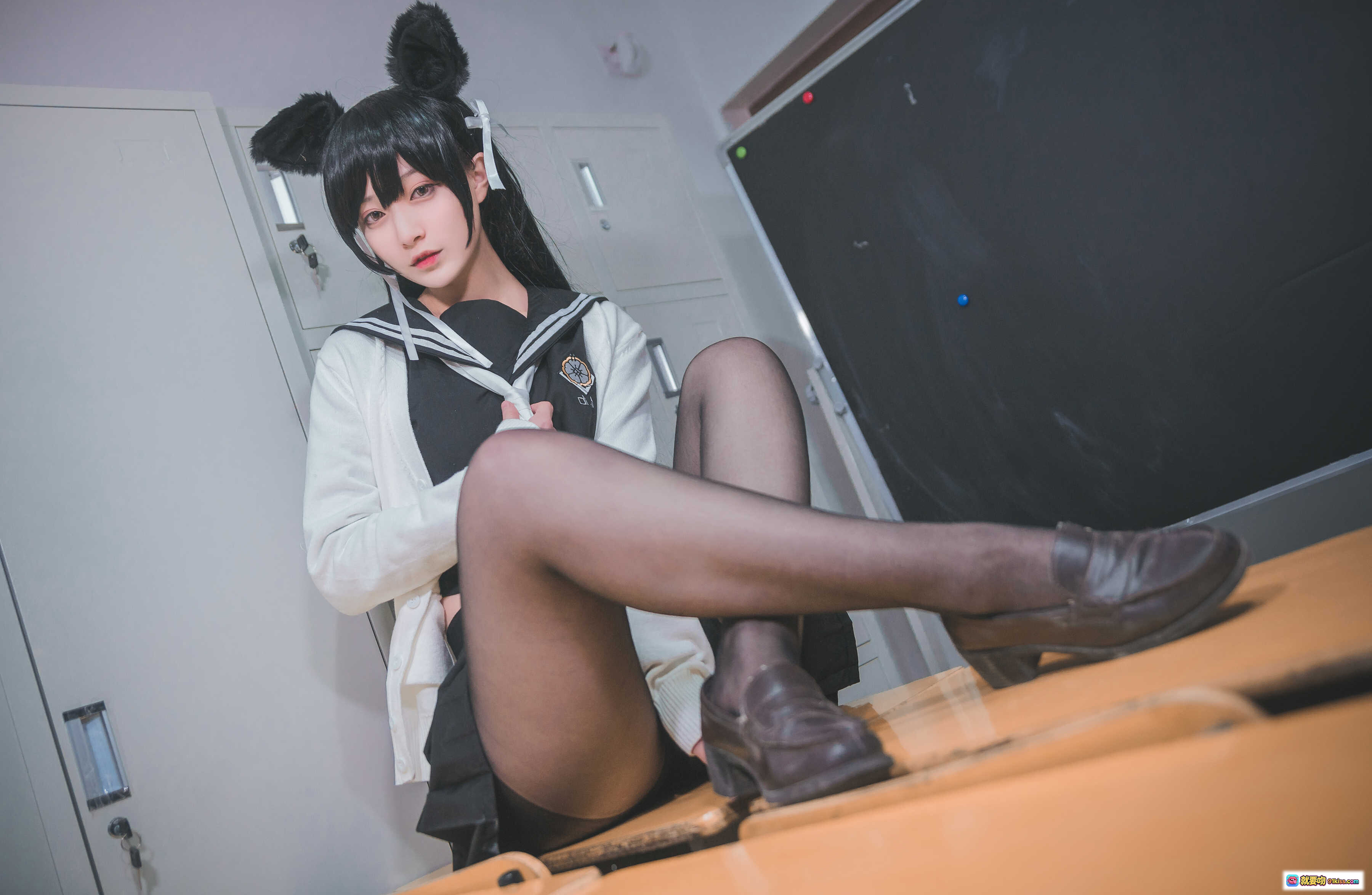 图片[5] - 铁板烧鬼舞w NO.003 爱宕JK制服黑丝美腿教室写真12P高清图集 - 就要吻