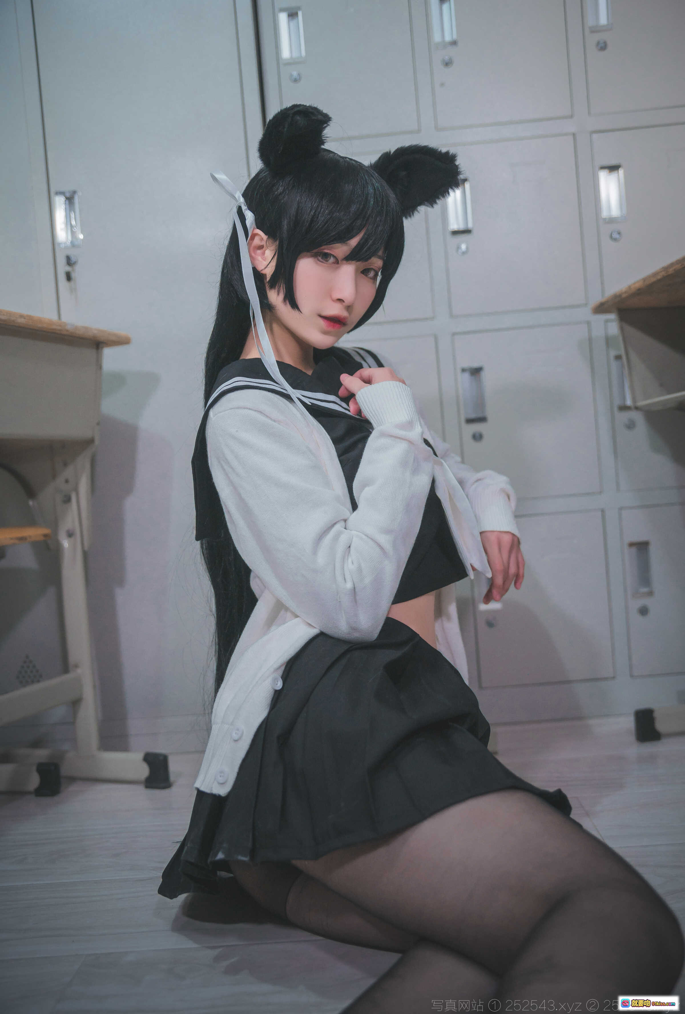 图片[8] - 铁板烧鬼舞w NO.003 爱宕JK制服黑丝美腿教室写真12P高清图集 - 就要吻