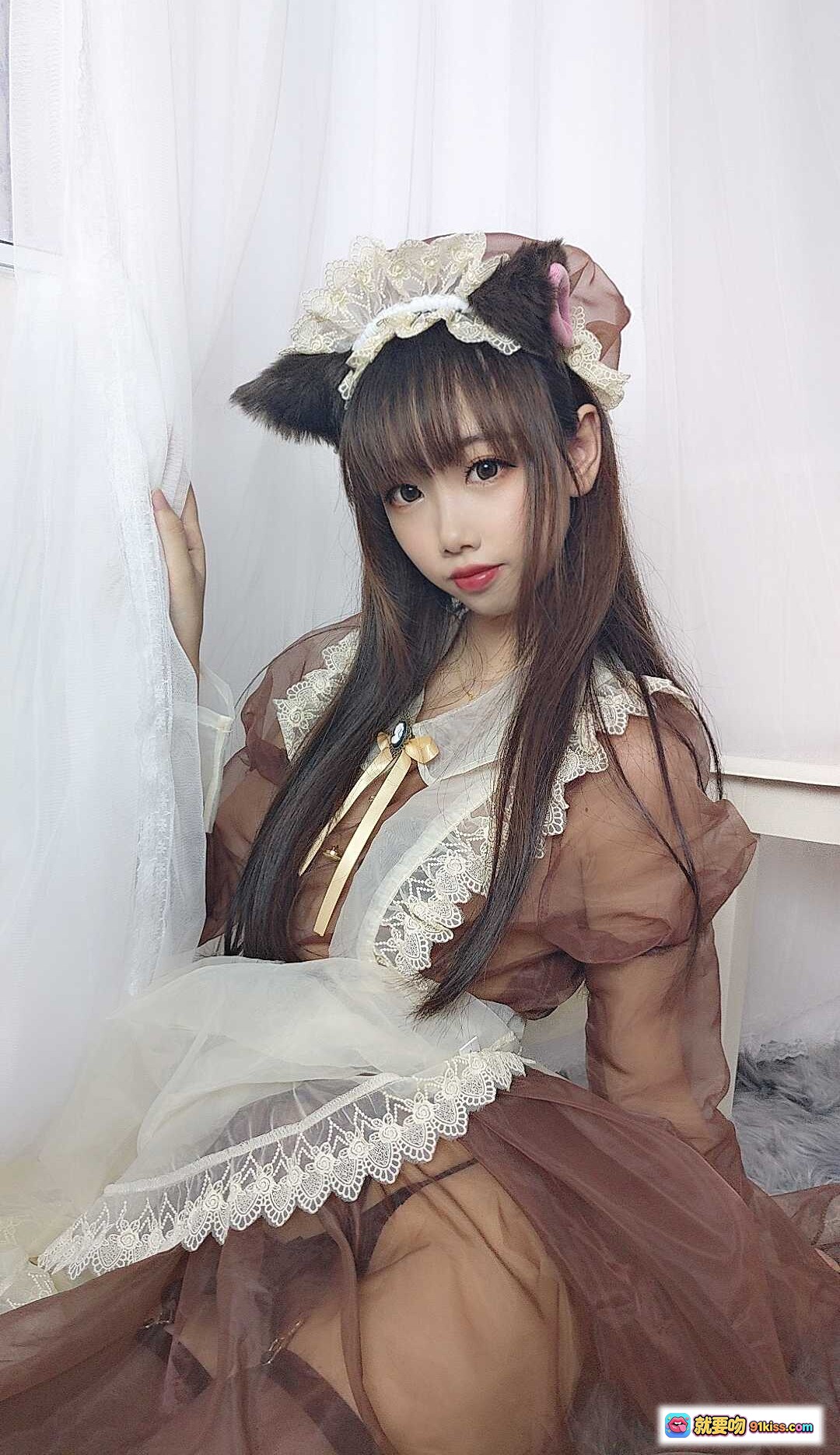 图片[6] - 雪琪SAMA NO.030 透明女仆装蕾丝猫耳写真 甜美性感私房摄影43P - 就要吻