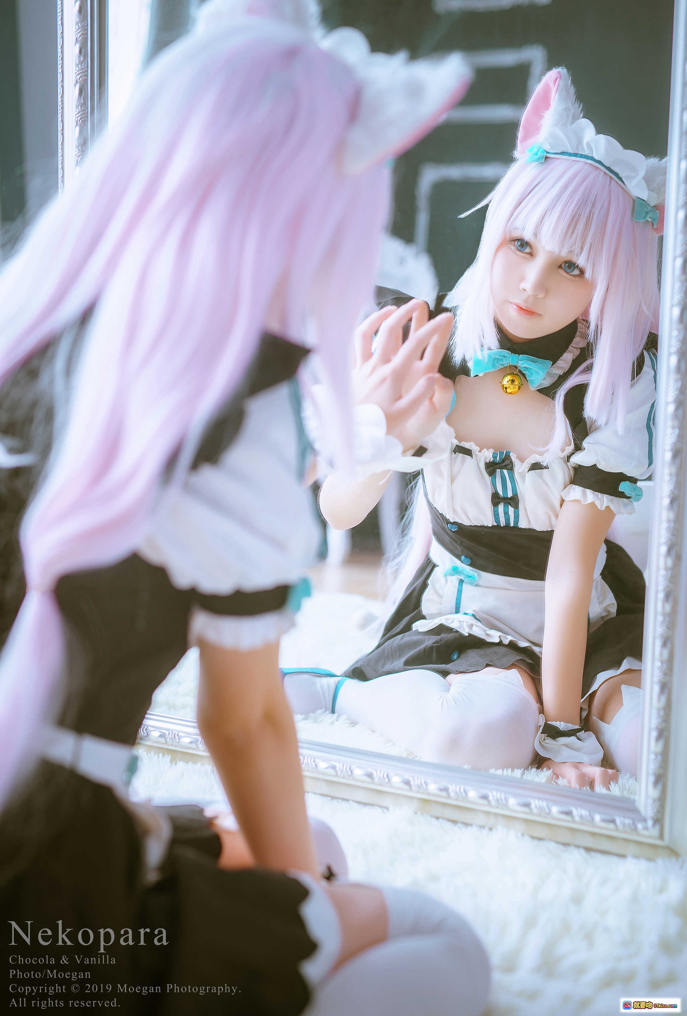 图片[3] - NO.005 鈴鈴Yakira×ネコぱら Cosplay 甜蜜接吻 双人女仆装 粉紫发色 情侣互动 萌系写真 二次元美少女 拍摄花絮 - 就要吻