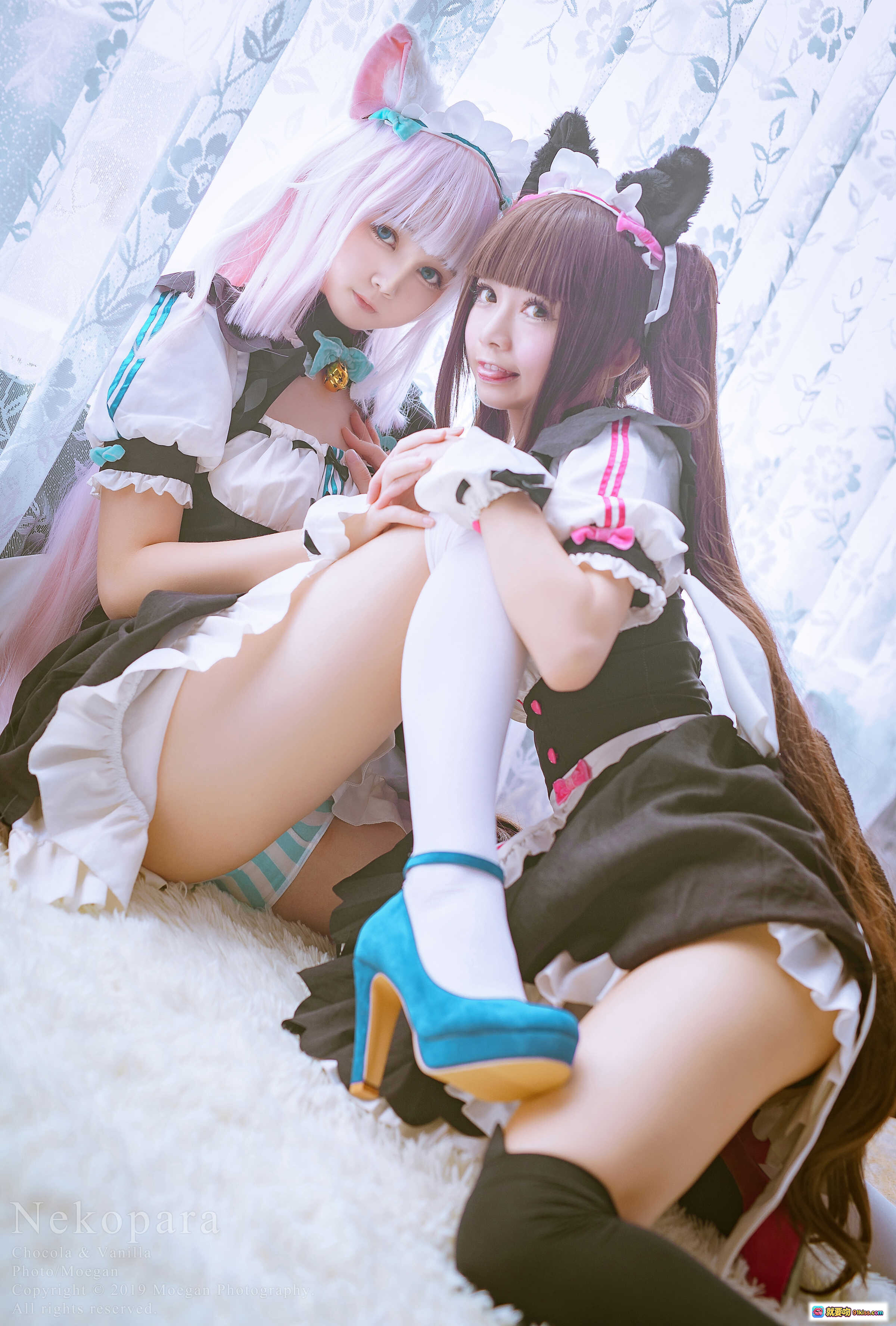 图片[8] - NO.005 鈴鈴Yakira×ネコぱら Cosplay 甜蜜接吻 双人女仆装 粉紫发色 情侣互动 萌系写真 二次元美少女 拍摄花絮 - 就要吻