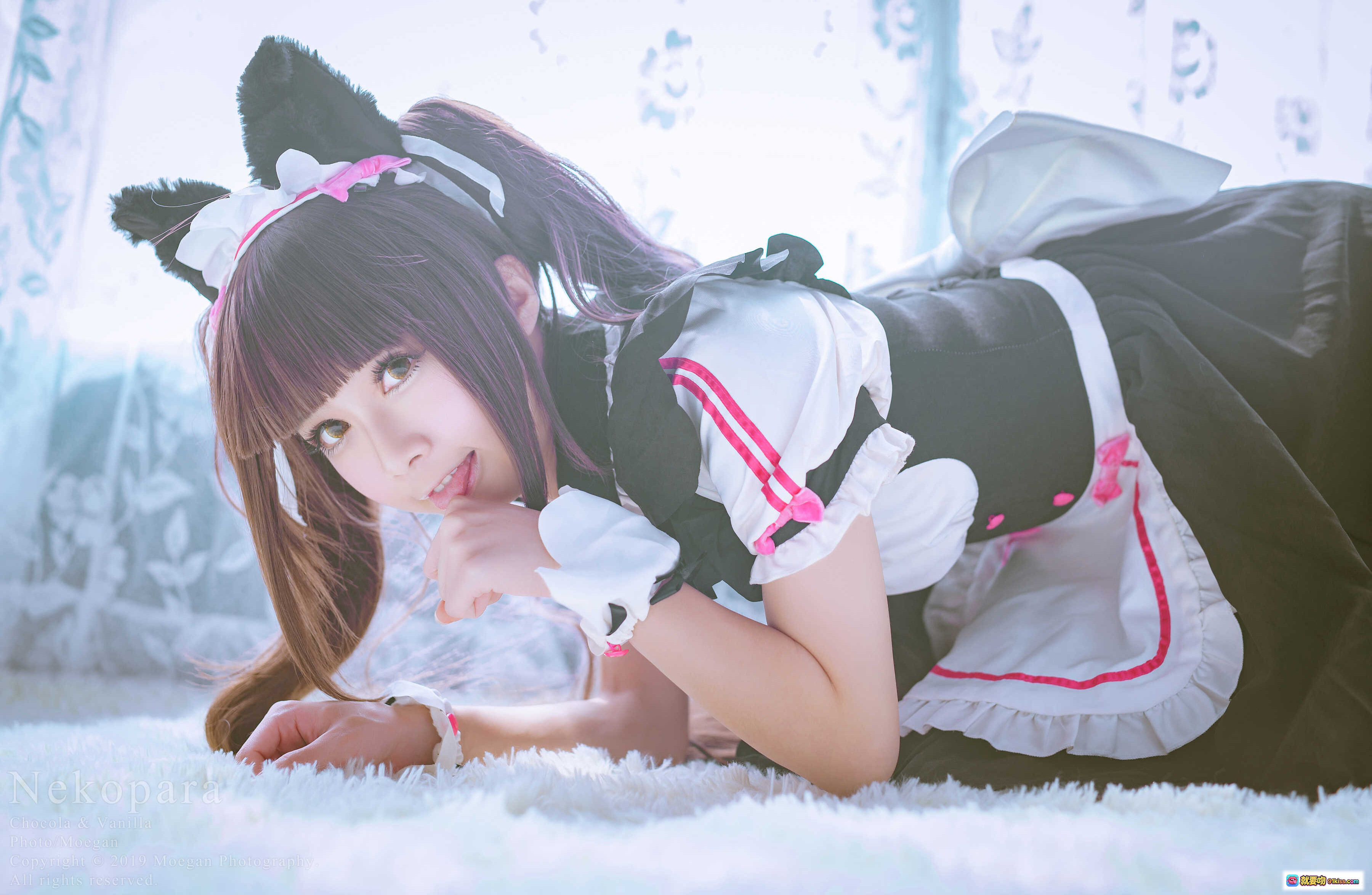 图片[5] - NO.005 鈴鈴Yakira×ネコぱら Cosplay 甜蜜接吻 双人女仆装 粉紫发色 情侣互动 萌系写真 二次元美少女 拍摄花絮 - 就要吻