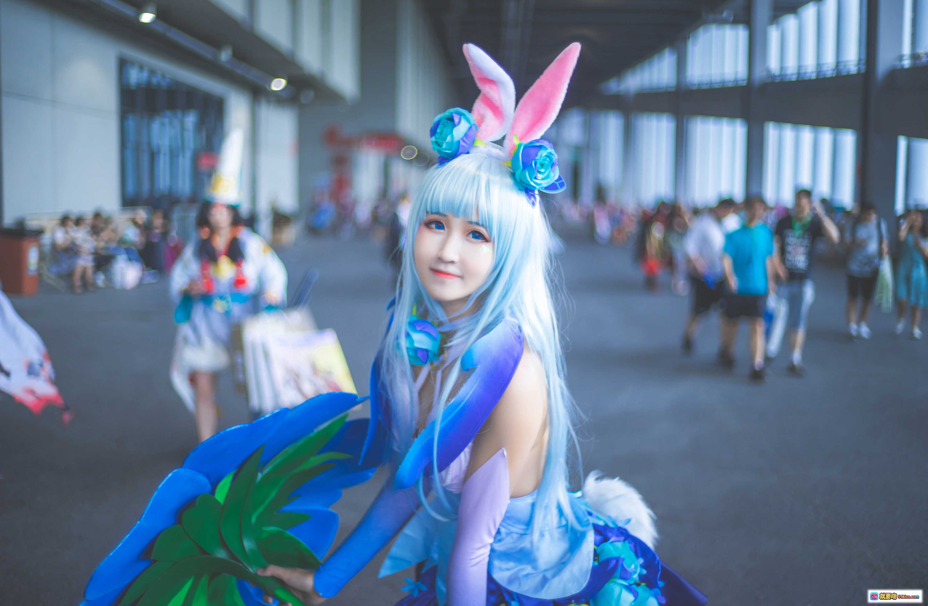 图片[2] - 花间舞公孙离cosplay蓝发兔耳少女持花杖唯美写真三度_69 NO.024高清图集 - 就要吻