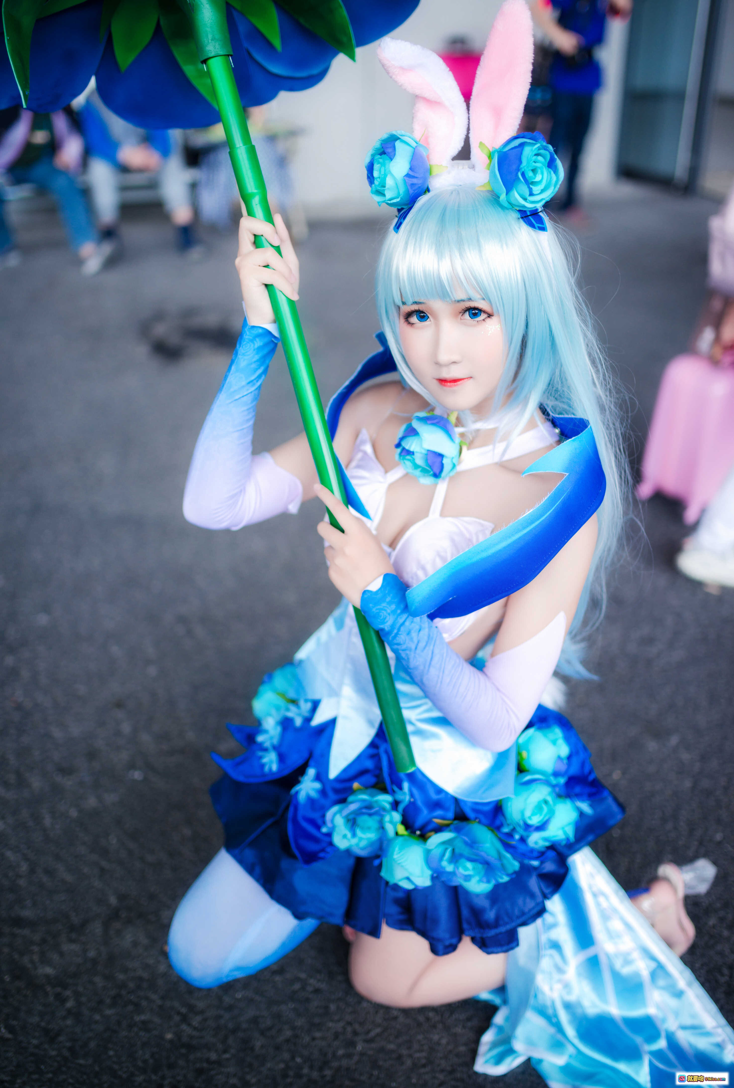 图片[8] - 花间舞公孙离cosplay蓝发兔耳少女持花杖唯美写真三度_69 NO.024高清图集 - 就要吻