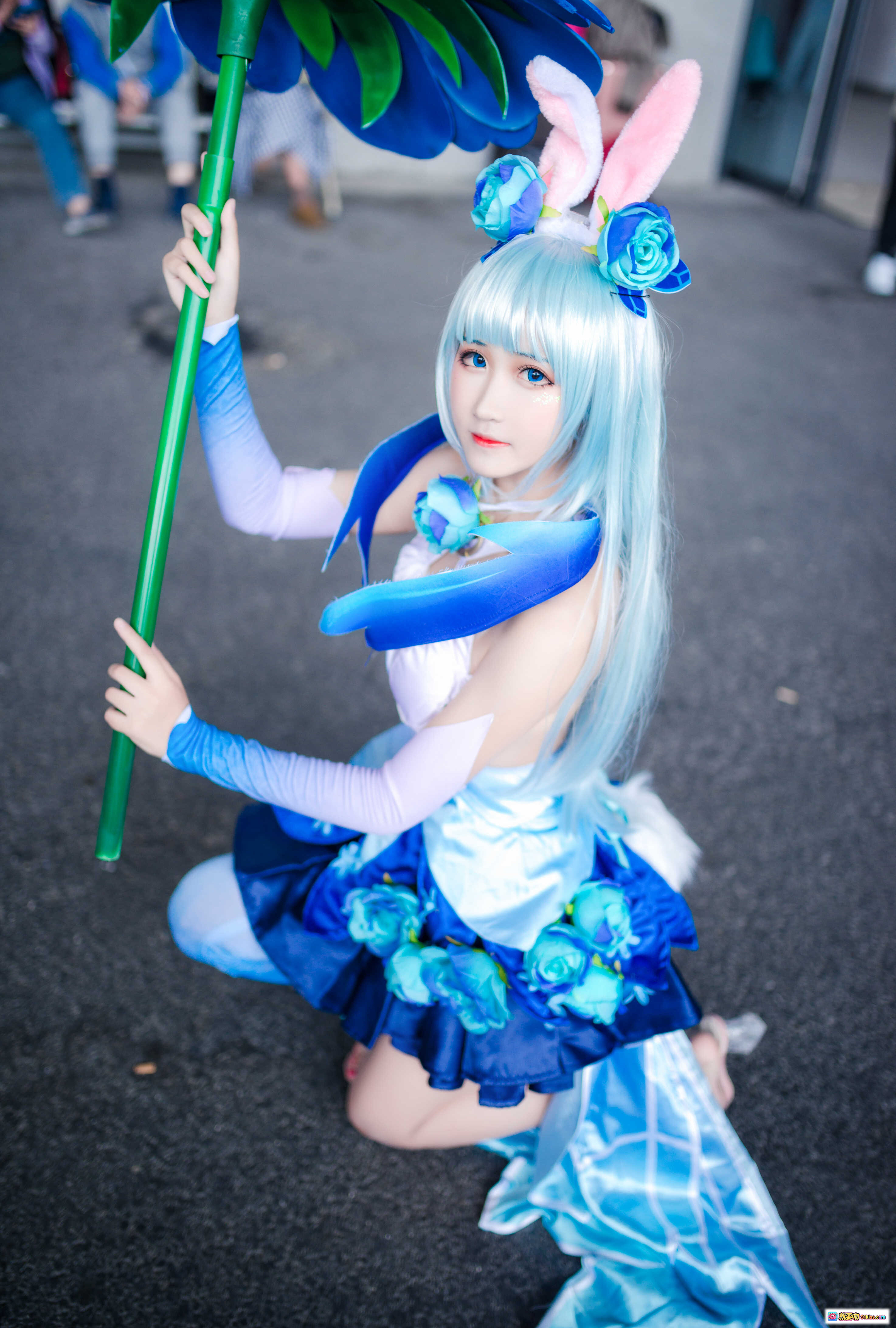 图片[5] - 花间舞公孙离cosplay蓝发兔耳少女持花杖唯美写真三度_69 NO.024高清图集 - 就要吻